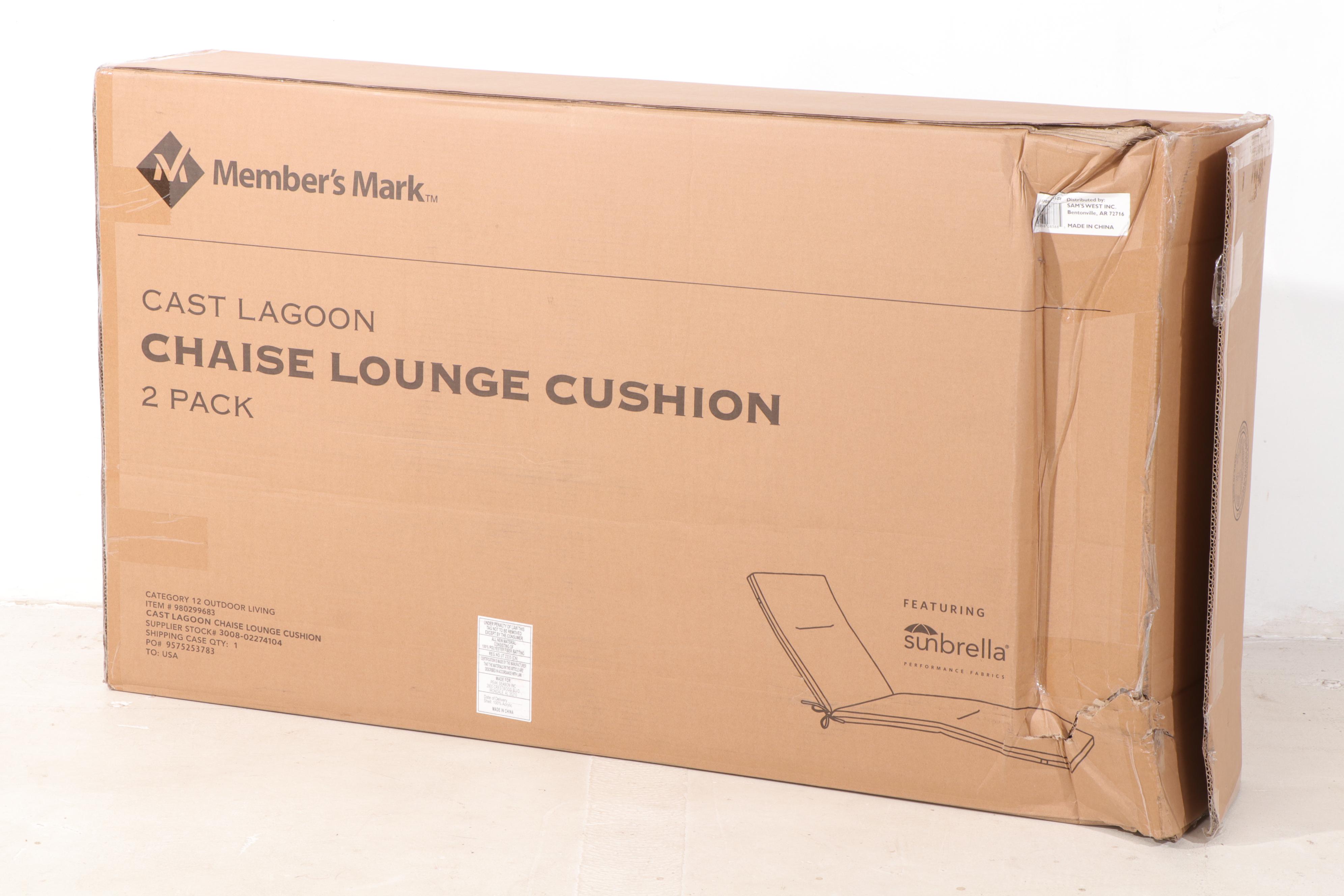Two-Pack Member's Mark Cast Lagoon Chaise Lounge Cushion