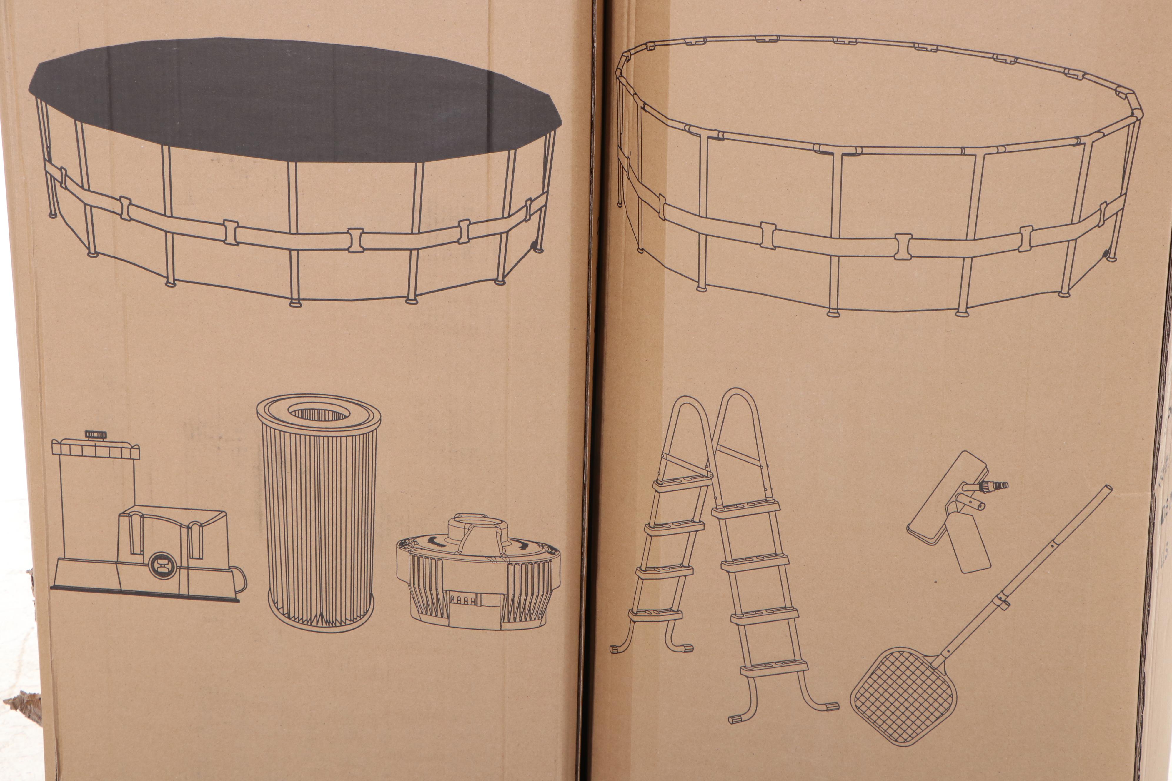 Bestway Power Steel Deluxe Series 20' x 48" Above Ground Pool Set and Floats