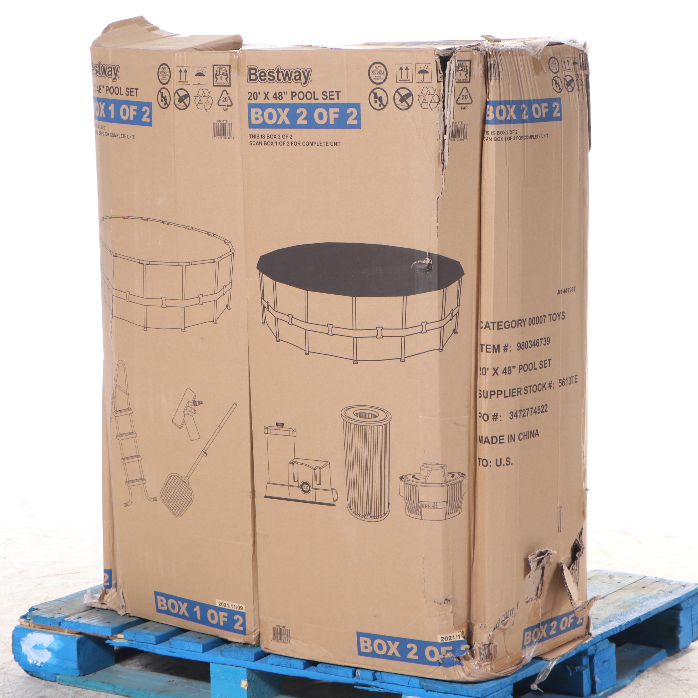 Bestway Power Steel Deluxe Series 20' x 48" Above Ground Pool Set and Floats