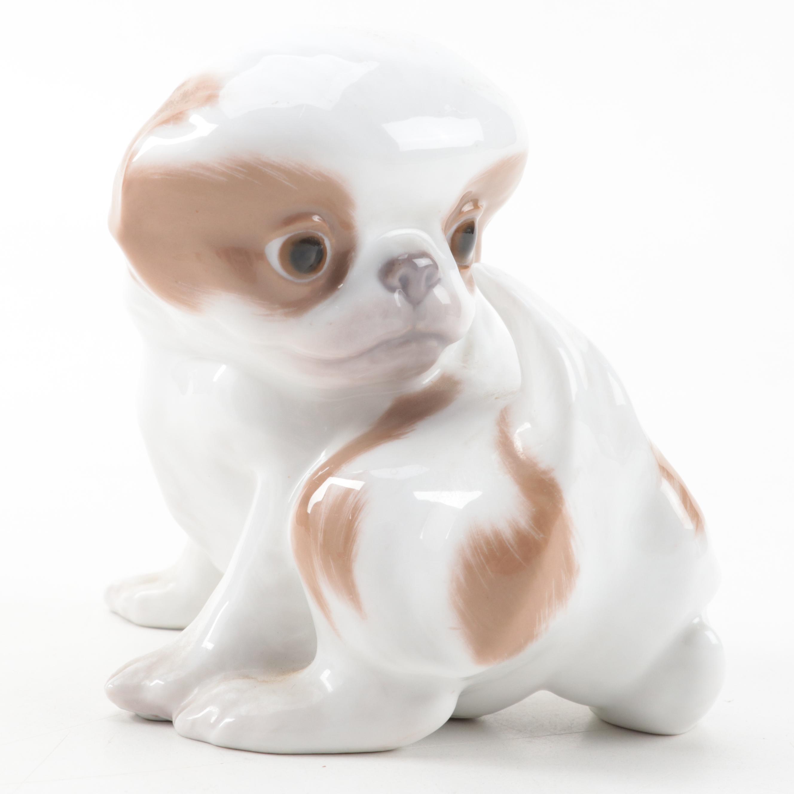Royal Copenhagen and Bing & Grøndahl Porcelain Japanese Chin Puppy Figurines