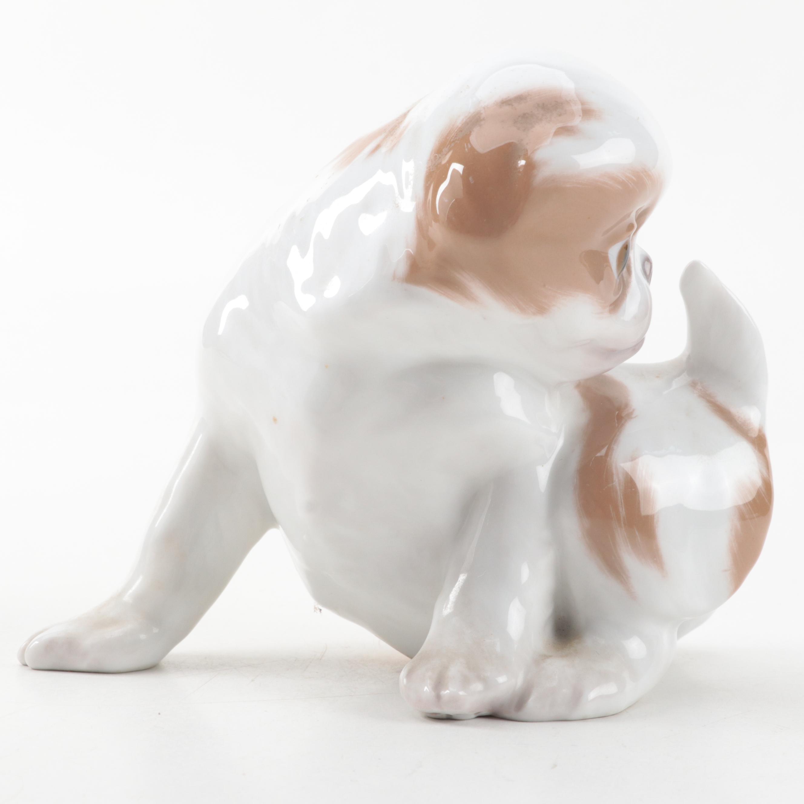 Royal Copenhagen and Bing & Grøndahl Porcelain Japanese Chin Puppy Figurines