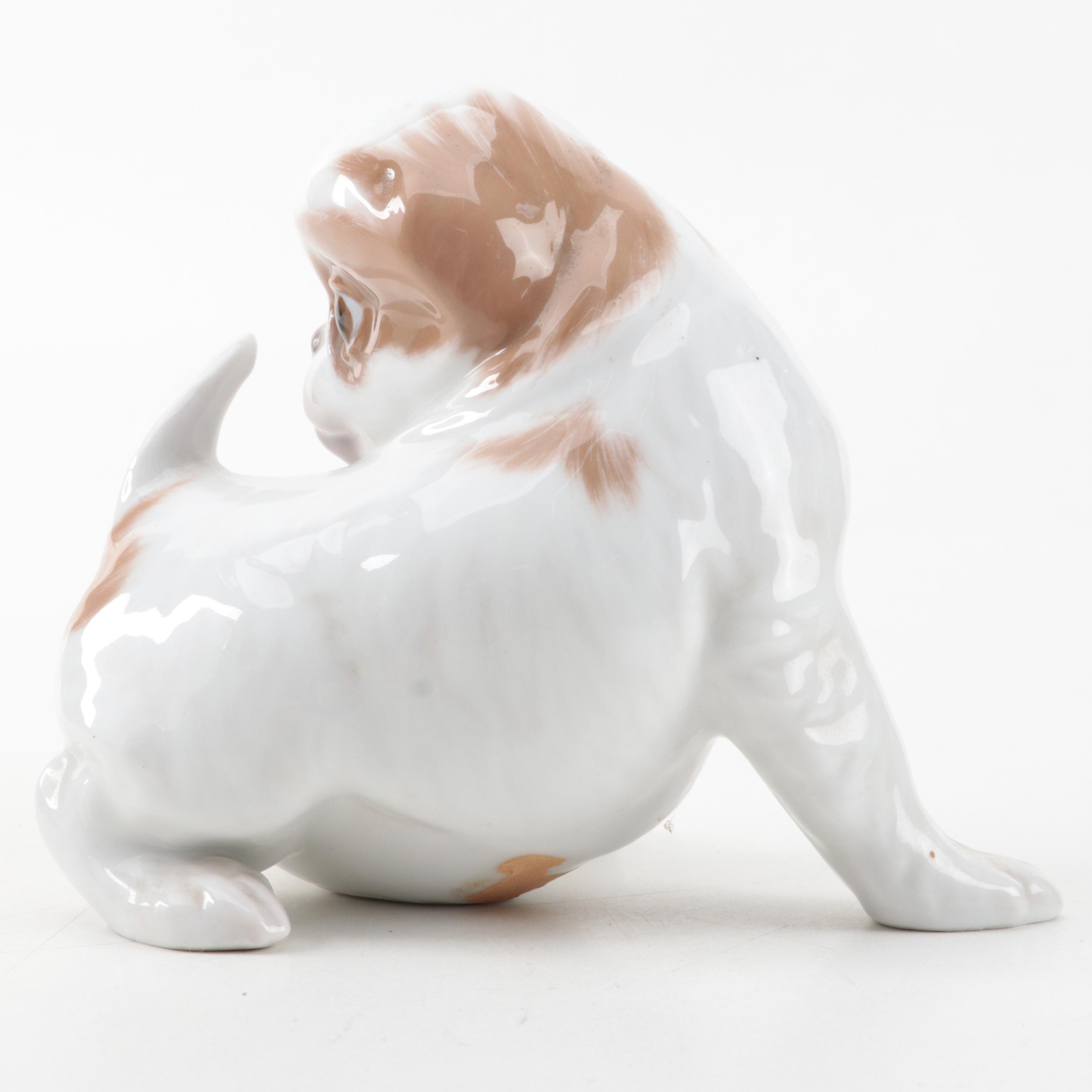 Royal Copenhagen and Bing & Grøndahl Porcelain Japanese Chin Puppy Figurines