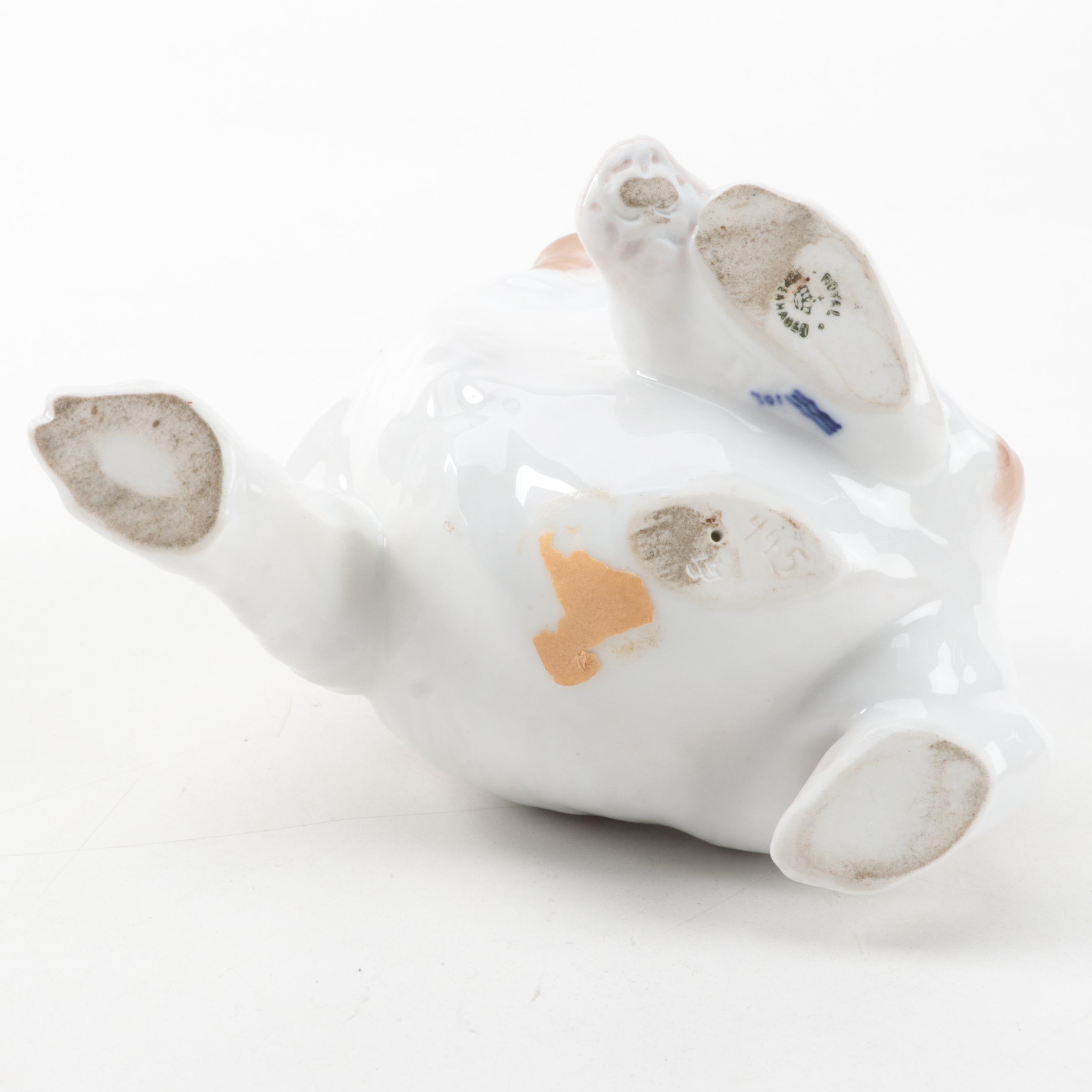 Royal Copenhagen and Bing & Grøndahl Porcelain Japanese Chin Puppy Figurines