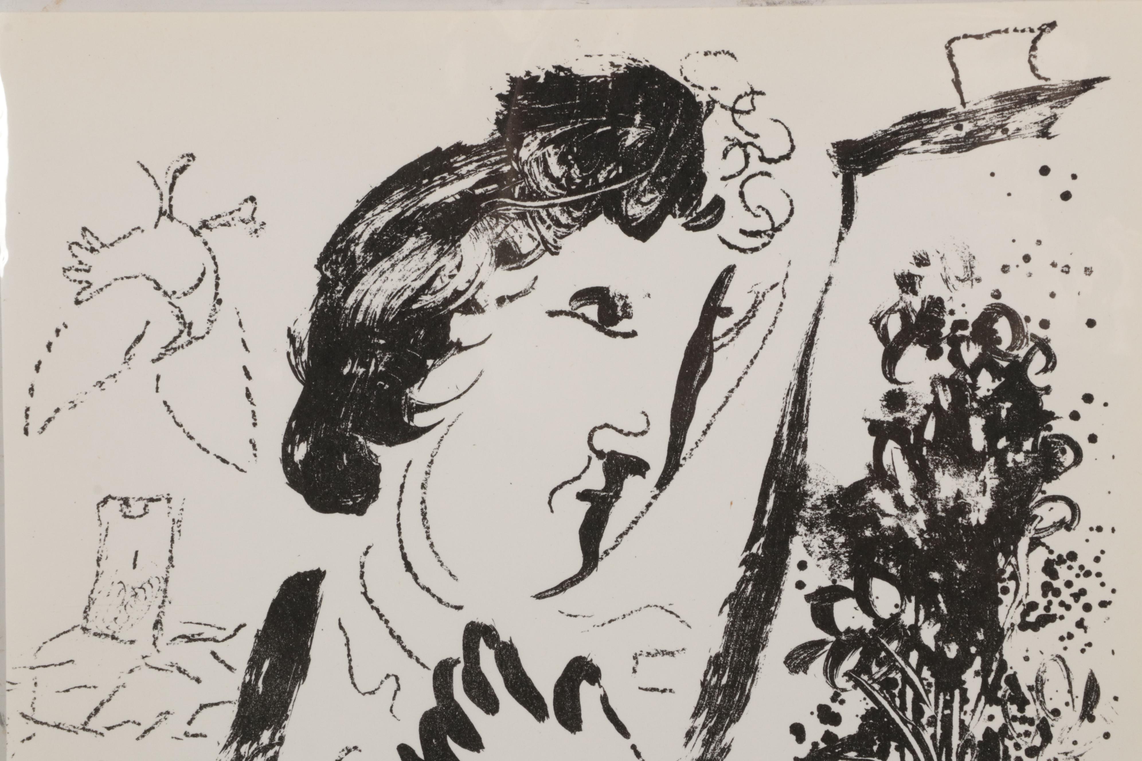 Marc Chagall Lithograph "Devant le tableau" From "The Lithographs of Chagall"