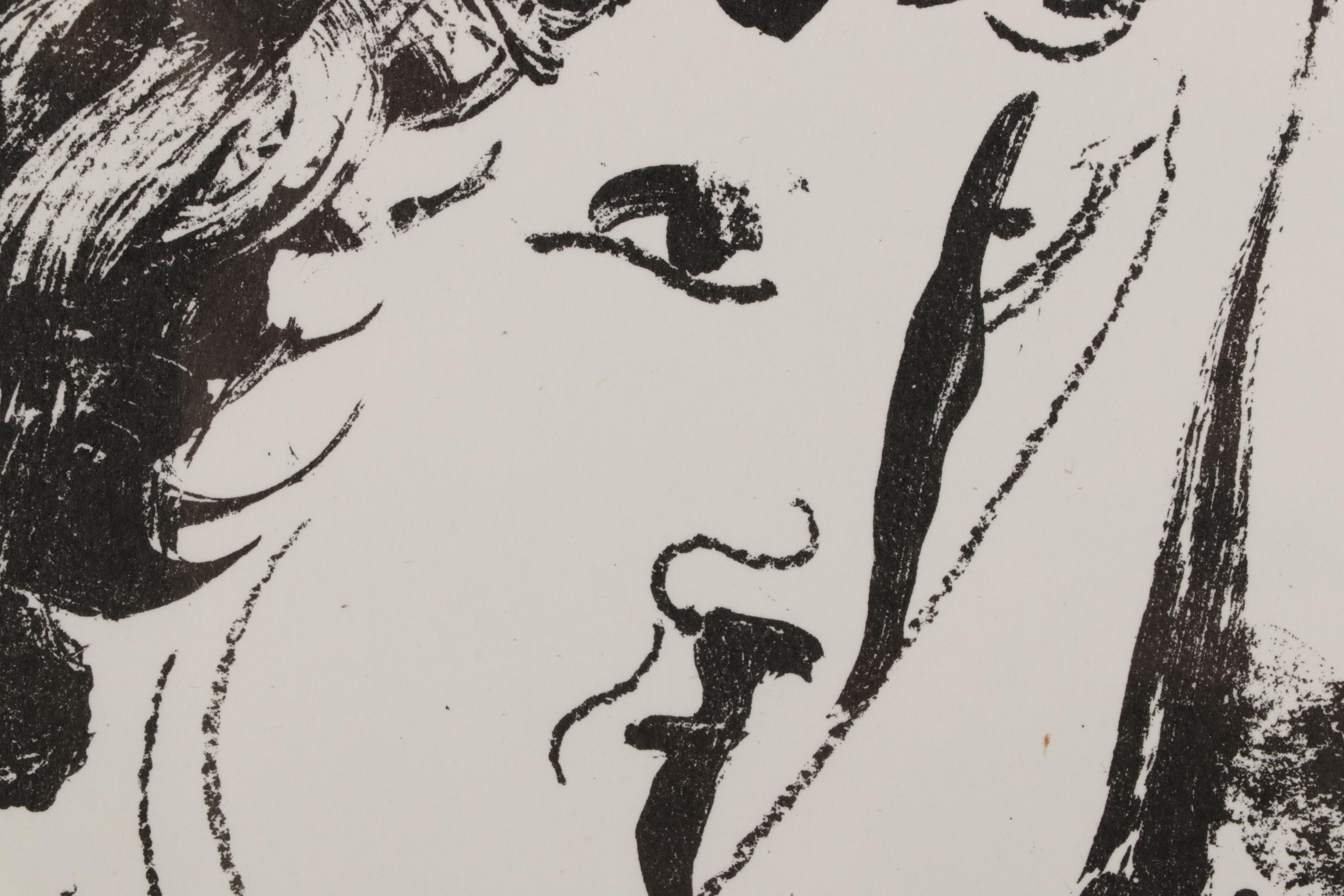 Marc Chagall Lithograph "Devant le tableau" From "The Lithographs of Chagall"