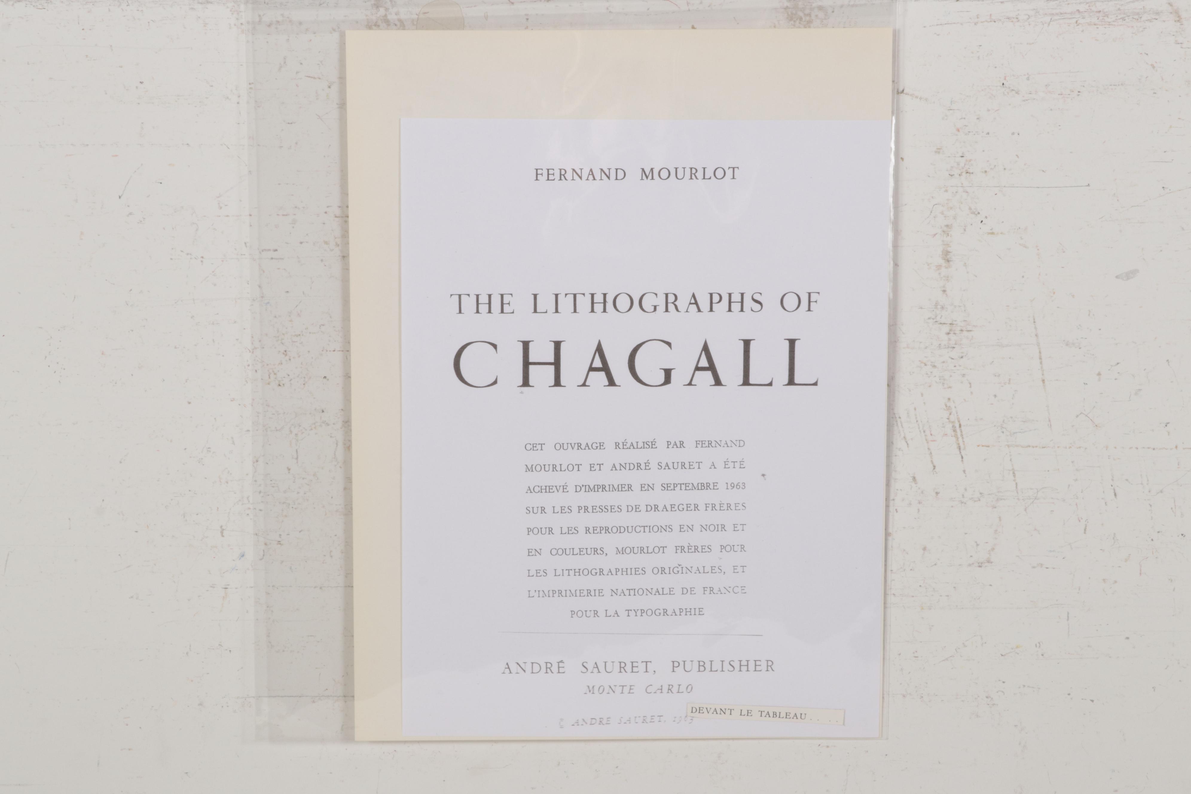 Marc Chagall Lithograph "Devant le tableau" From "The Lithographs of Chagall"