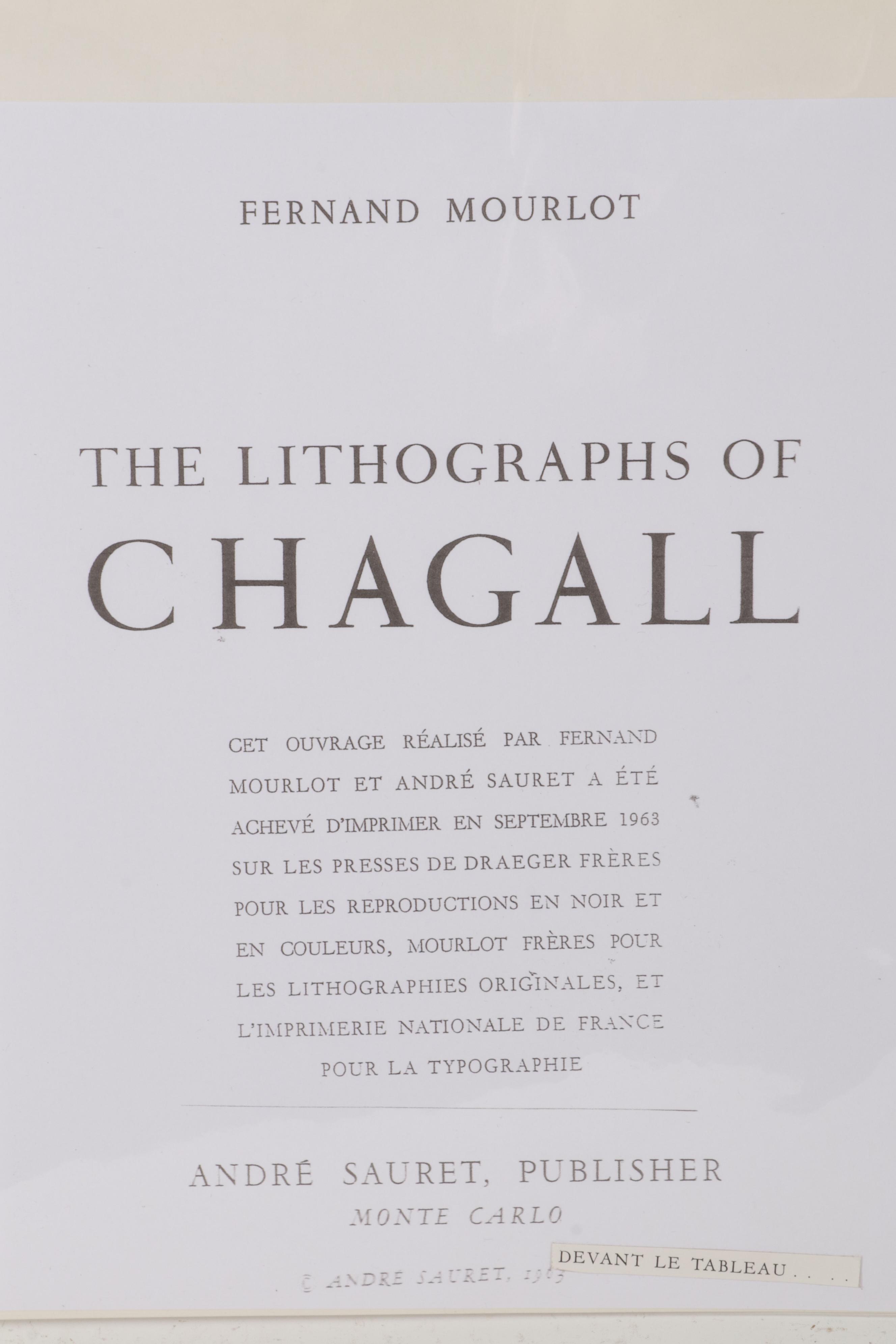 Marc Chagall Lithograph "Devant le tableau" From "The Lithographs of Chagall"