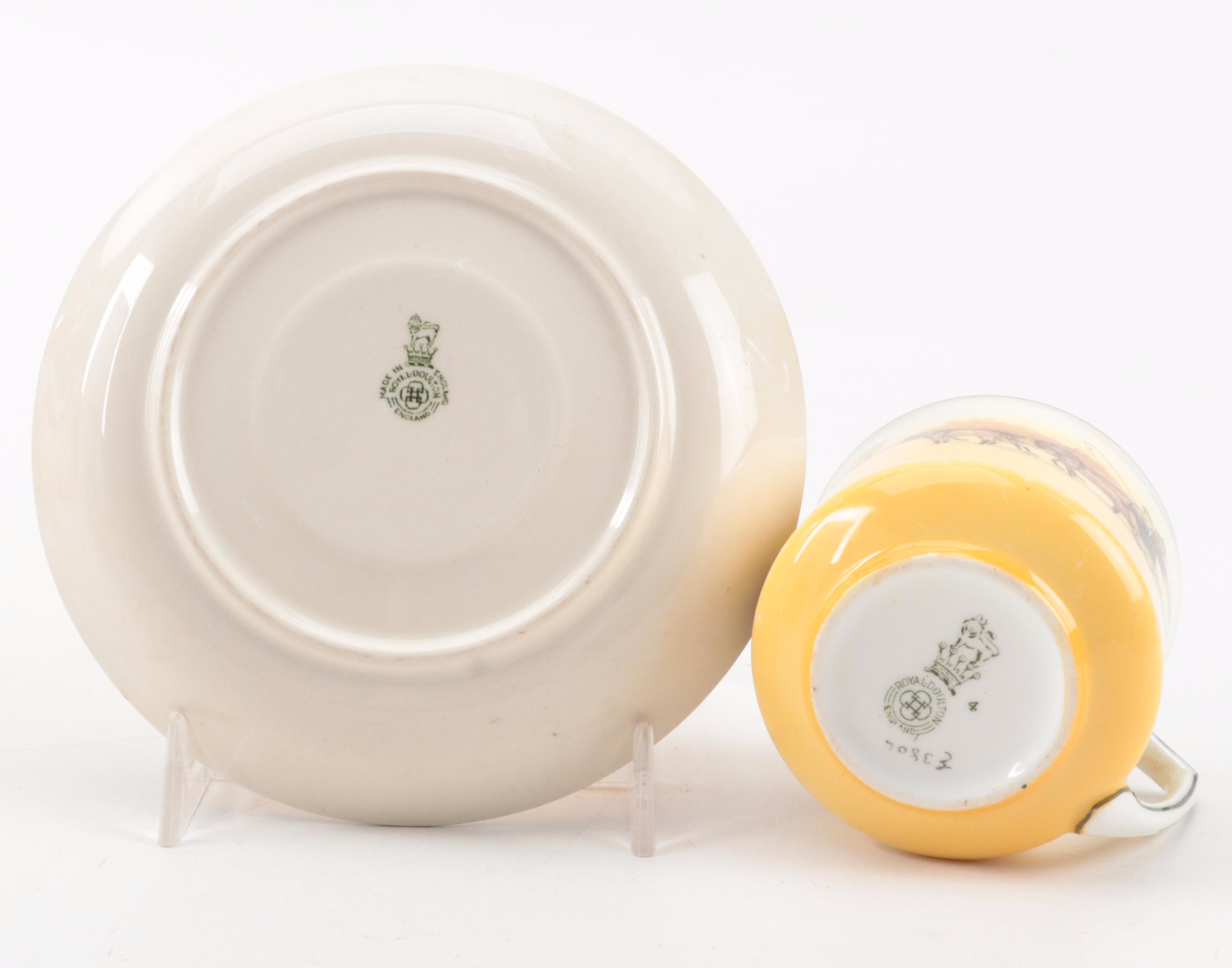 Royal Doulton Series Ware "Coaching Days" Tableware, Late 19th to Early 20th C.