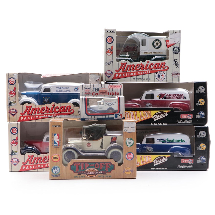 Ertl American Pastime Series and Other Sports Diecast Metal Banks and Car