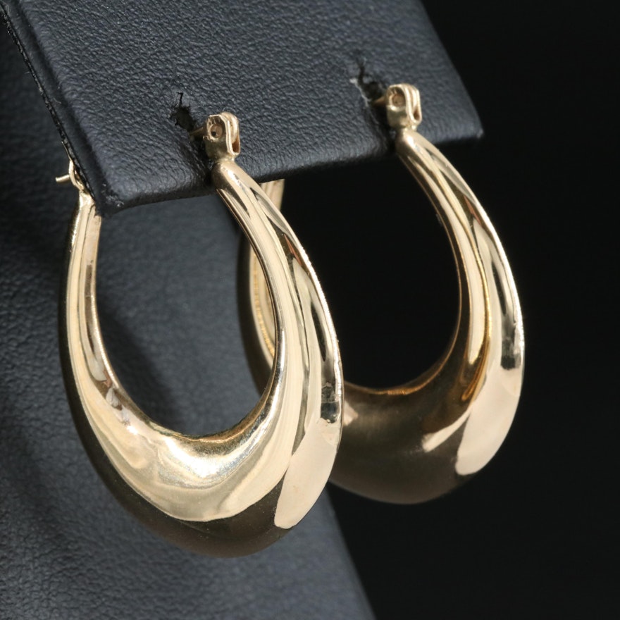 14K Tapered Hoop Earrings