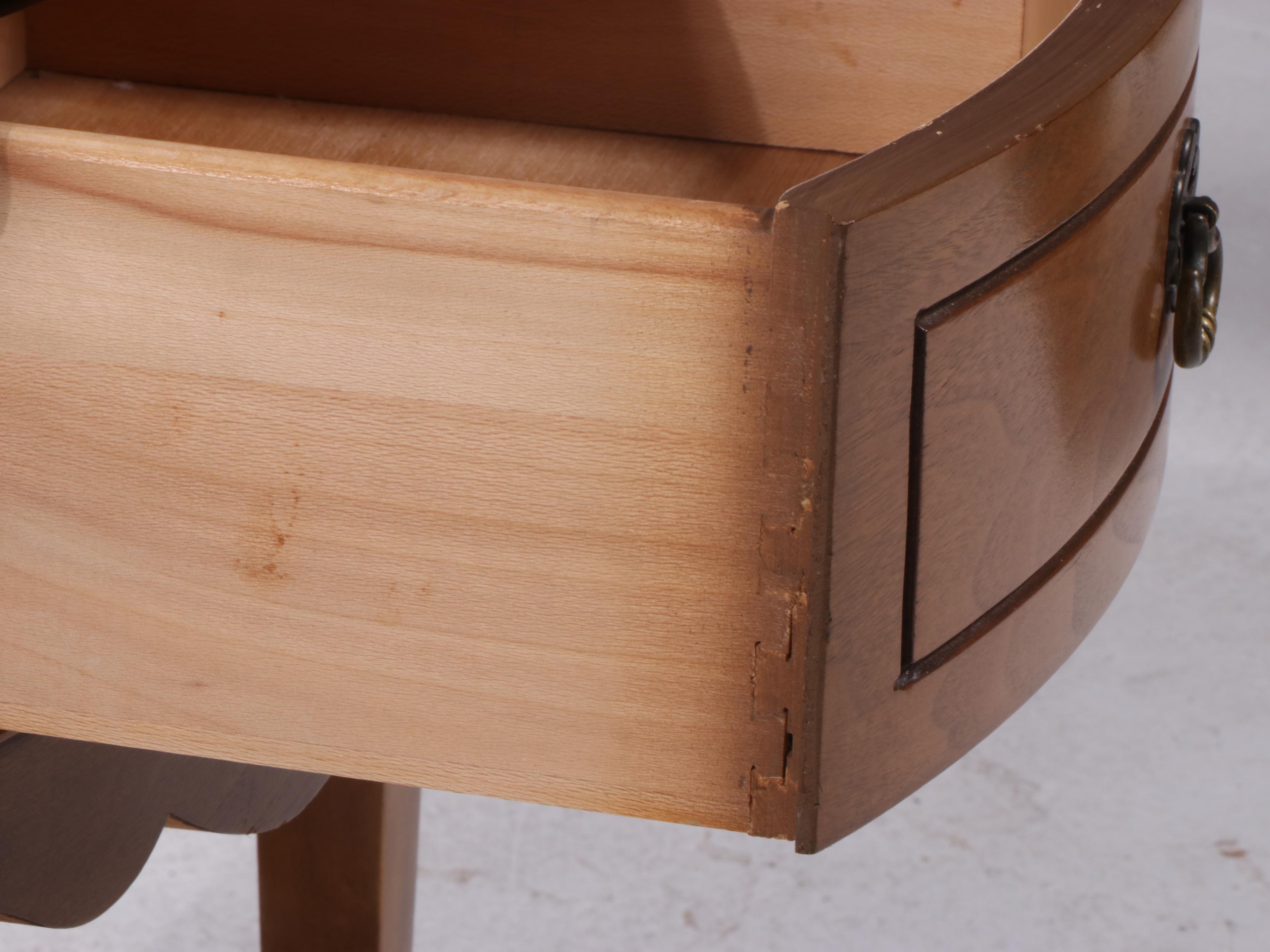 The Rike-Kumler Co. French Provincial Style Walnut Two-Tier Nightstand