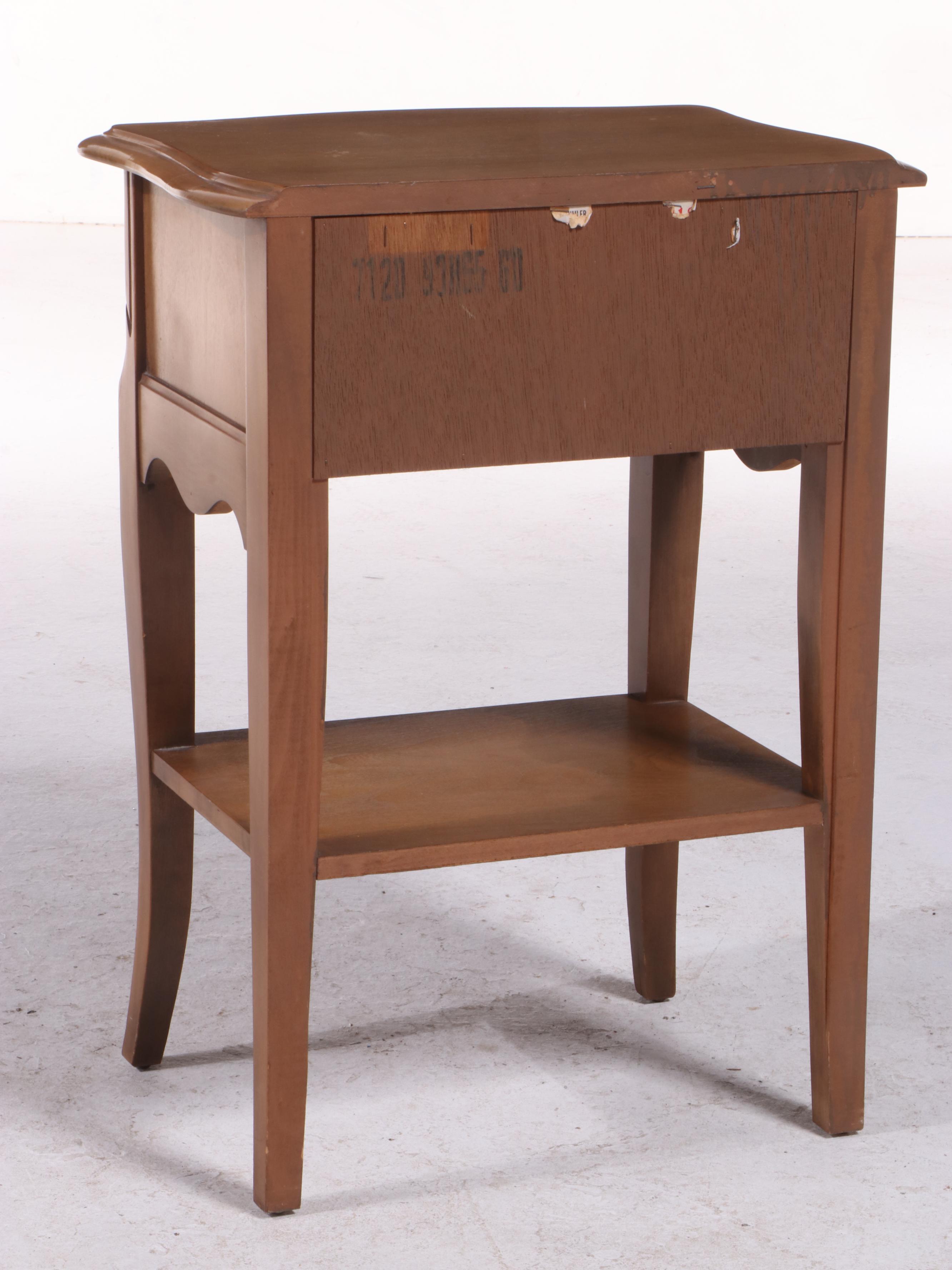 The Rike-Kumler Co. French Provincial Style Walnut Two-Tier Nightstand