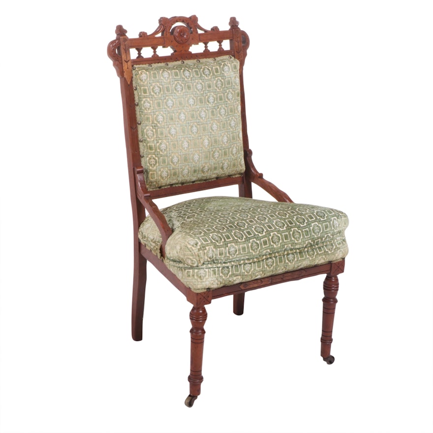 Victorian Eastlake Walnut Side Chair, Late 19th Century
