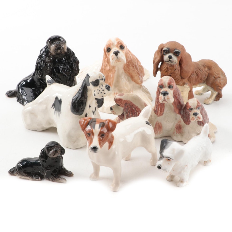 Beswick with Other Ceramic and Metal Dog Figurines