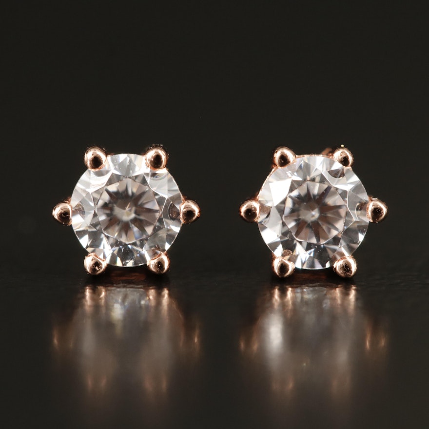 Sterling Cubic Zirconia Stud Earrings