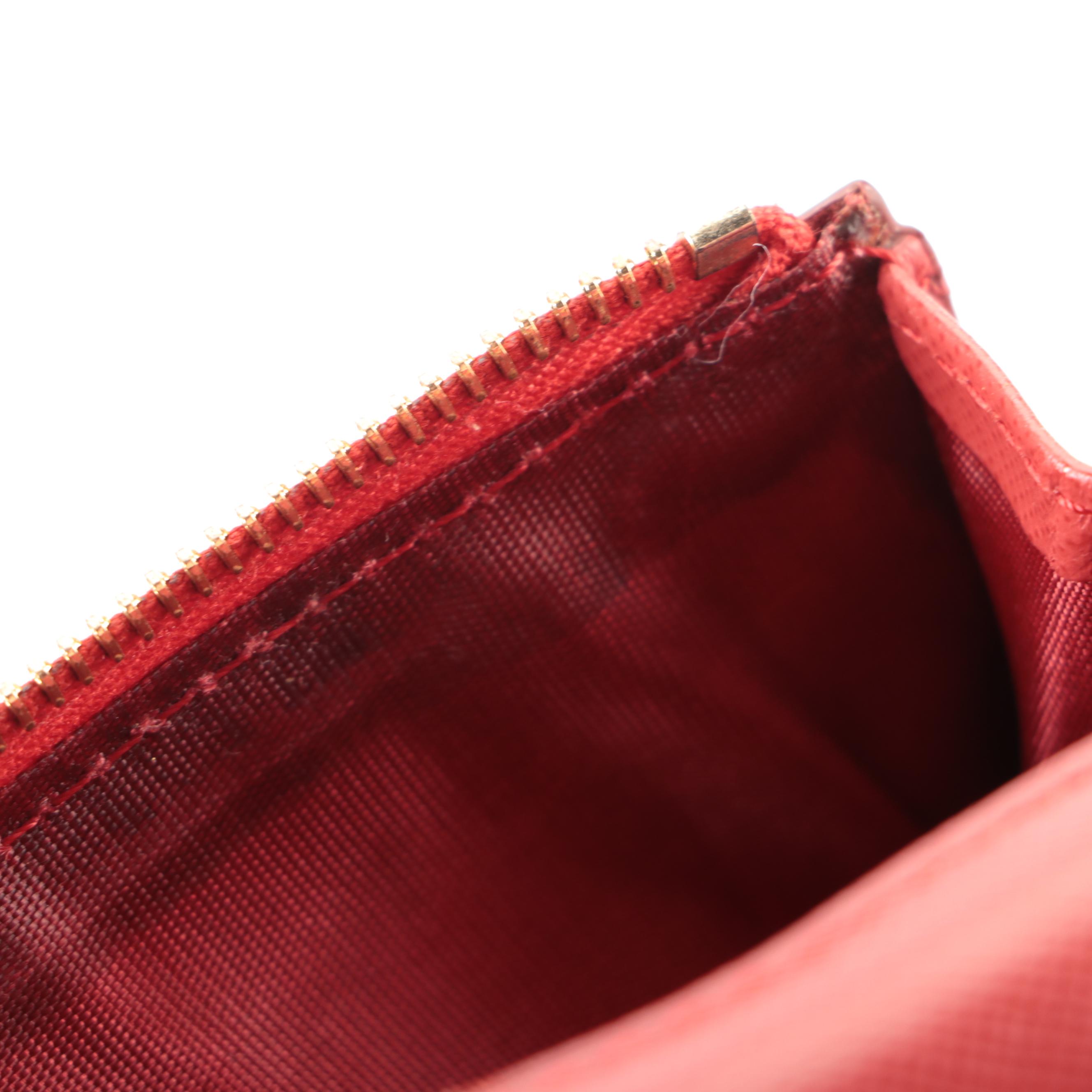 Prada Double-Snap Long Wallet in Red Saffiano Leather