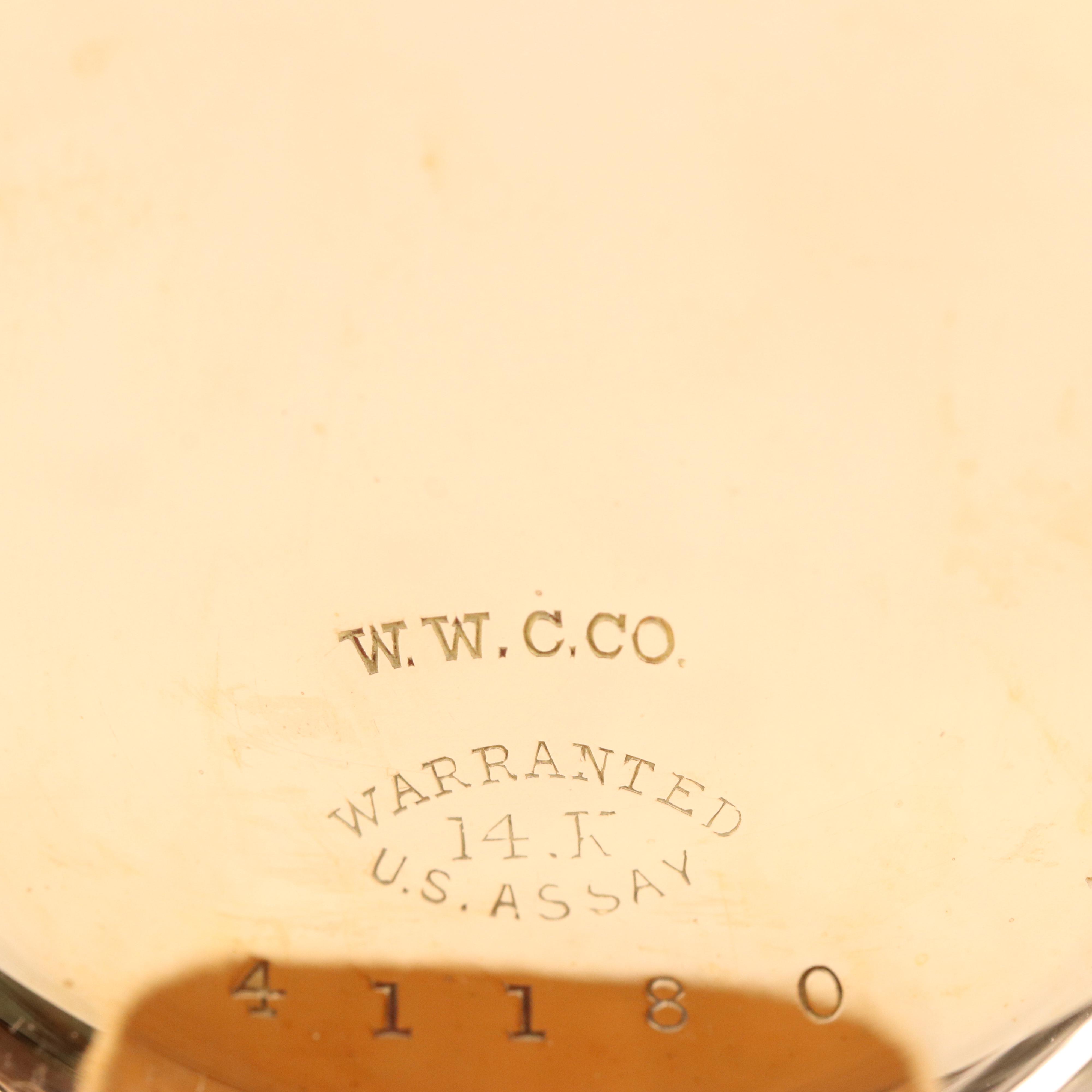 14K Elgin Ornate Multi-Colored Gold Hunting Case Pocket Watch