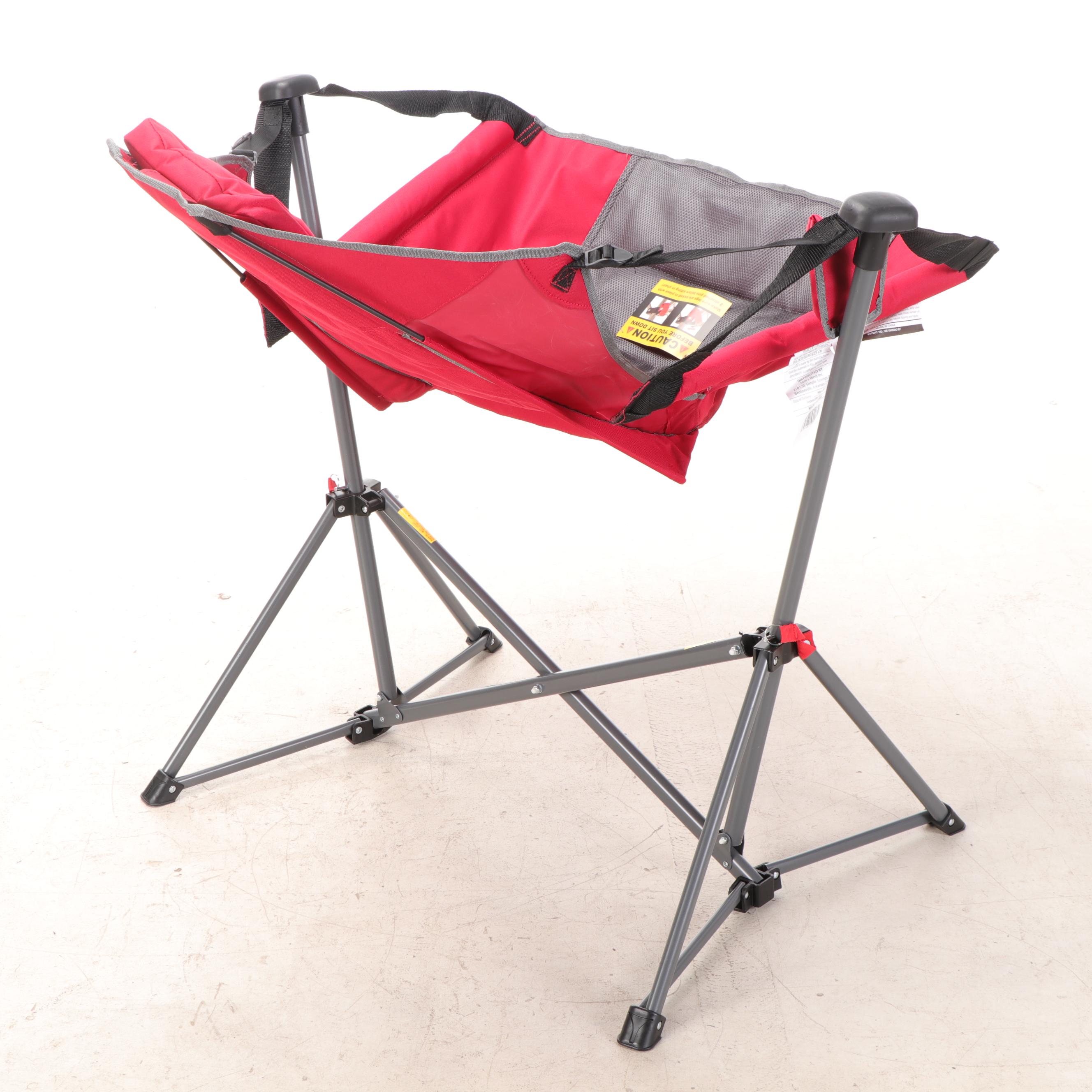 Members Mark Red Outdoor Folding Hard Arm Chairs with Carrying Bags