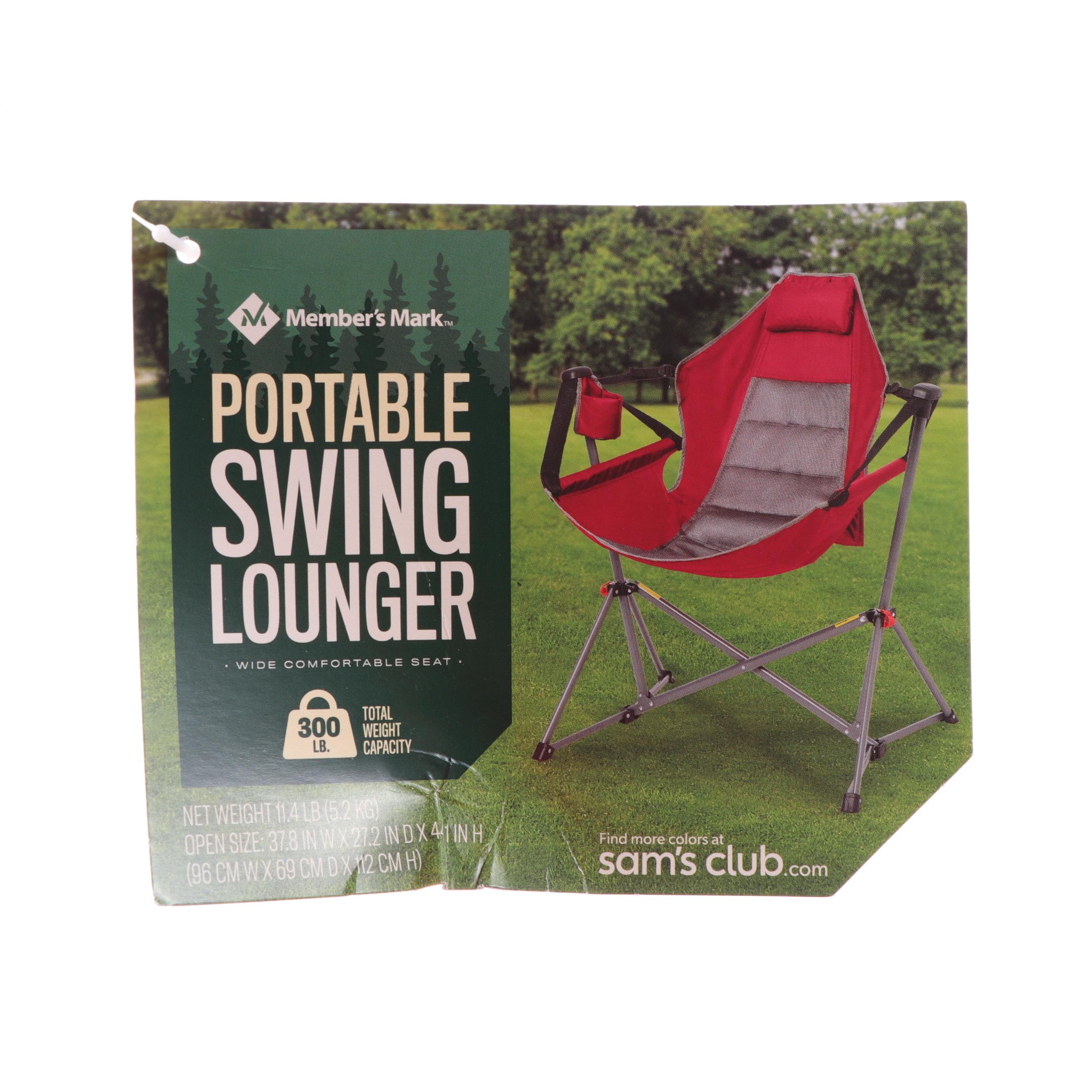 Members Mark Red Outdoor Folding Hard Arm Chairs with Carrying Bags