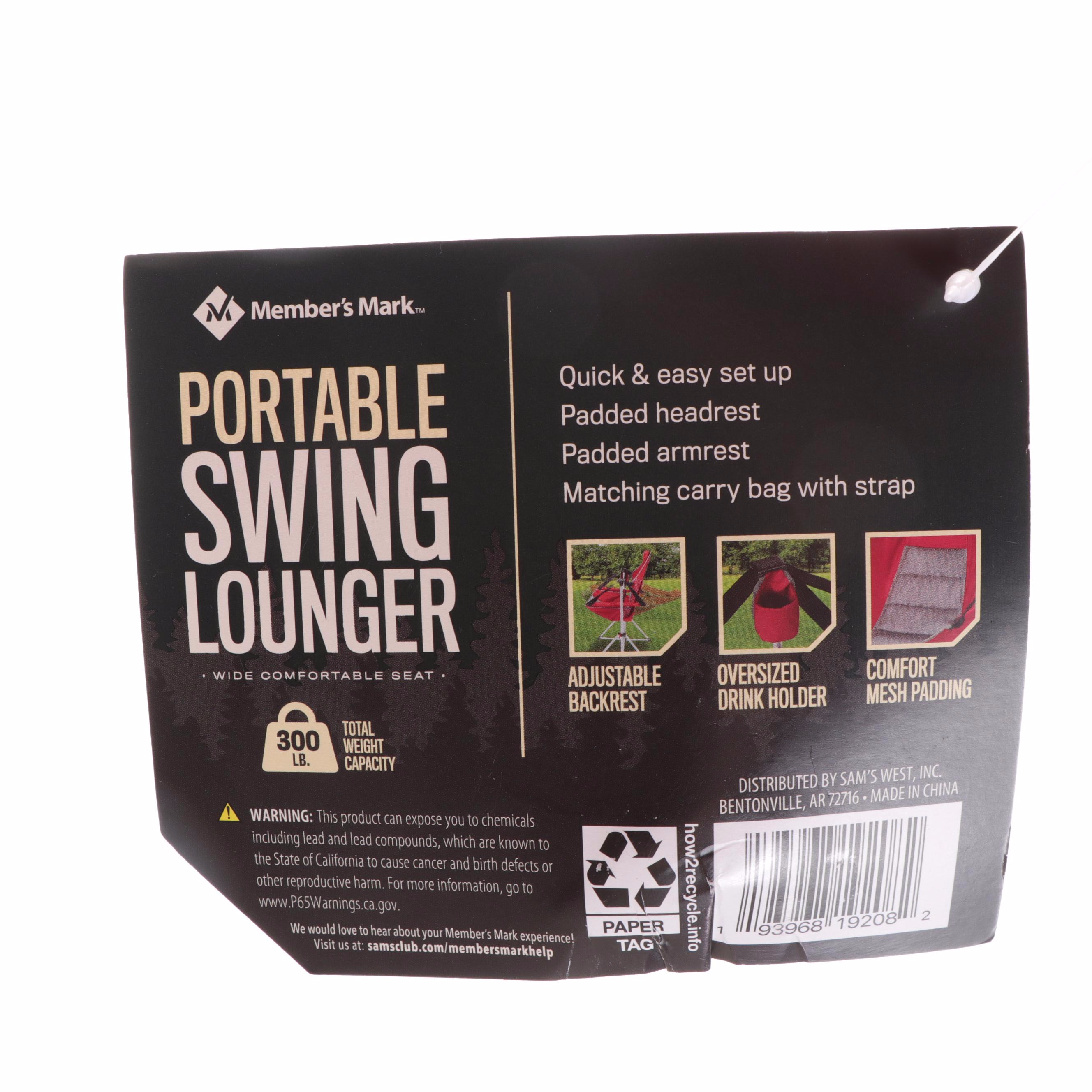 Members Mark Red Outdoor Folding Hard Arm Chairs with Carrying Bags