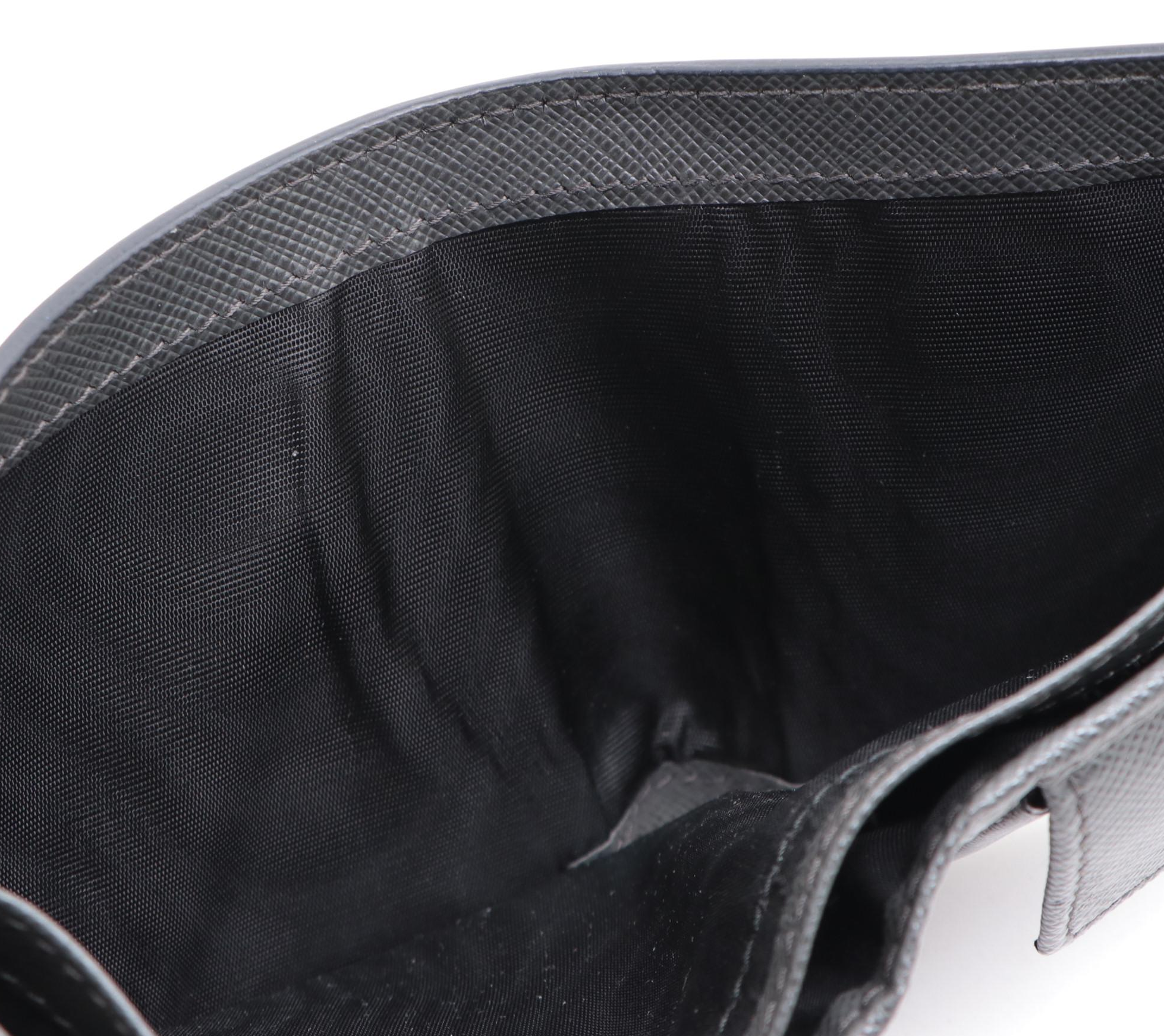 Prada Bifold Wallet in Bicolor Saffiano Leather with Box