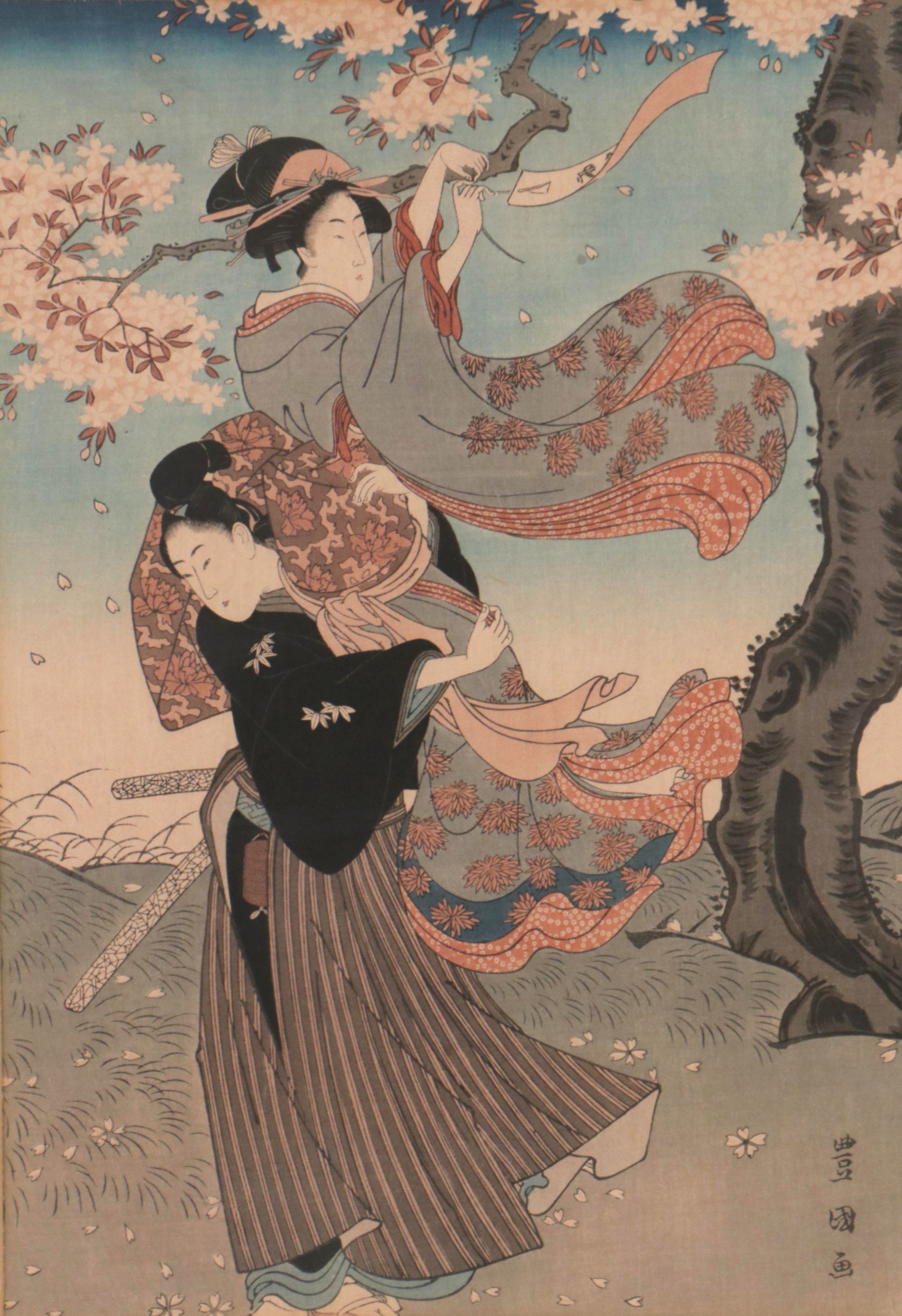 Utagawa Toyokuni and Kitagawa Utamaro and Woodblock of Figurative Scenes