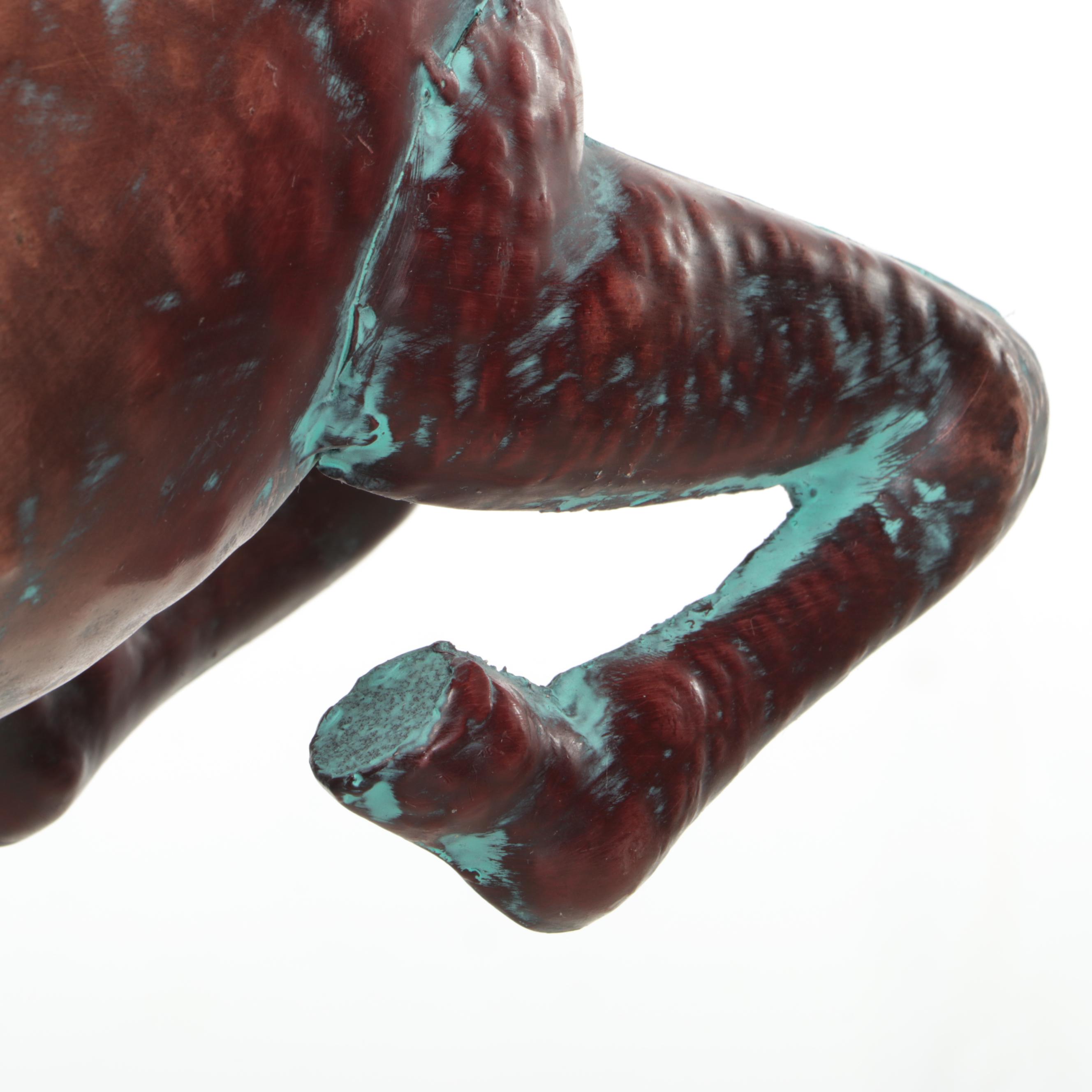 Patinated Copper Deer Wall Hanging Decor