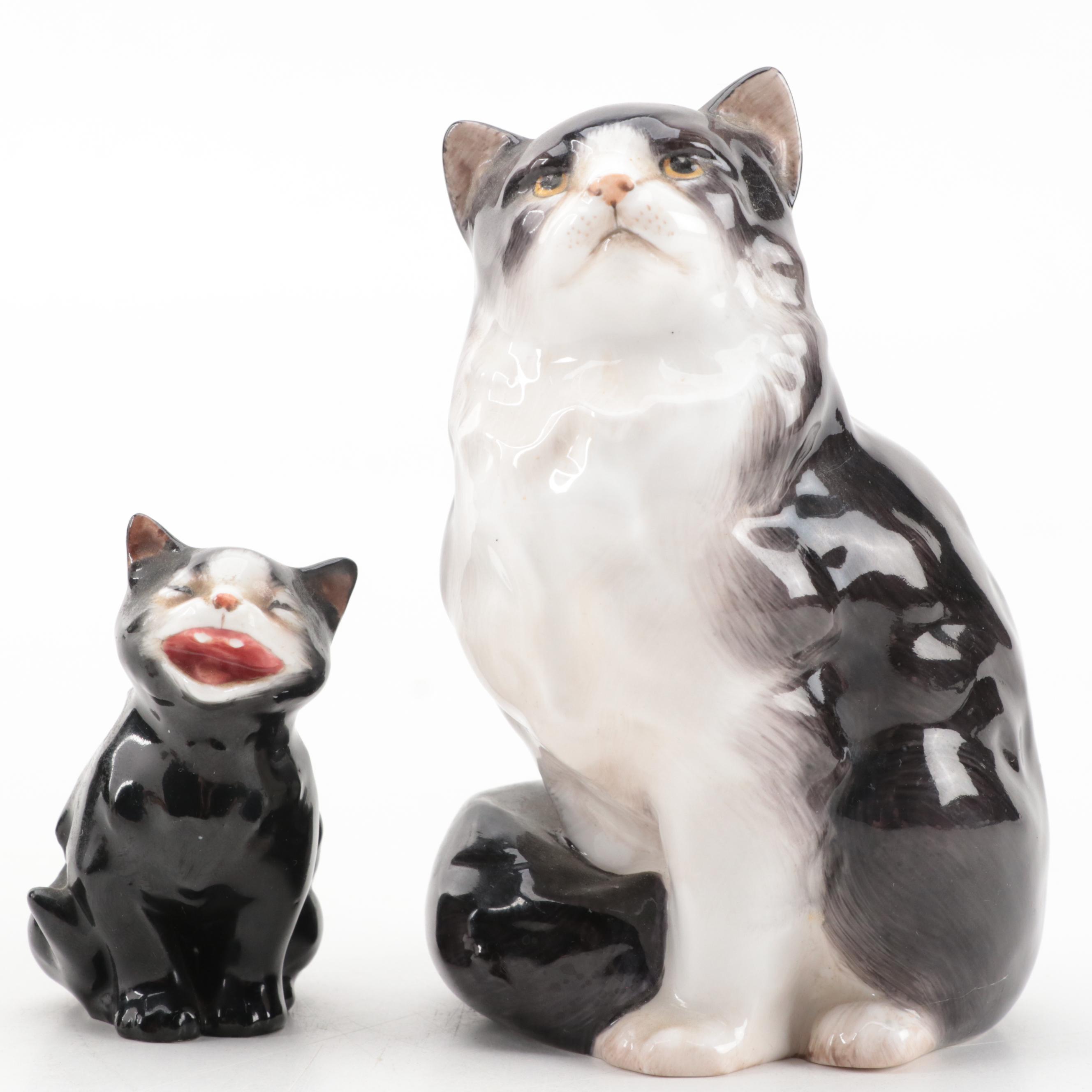 Royal Doulton and Royal Worcester Bone China Cat Figures