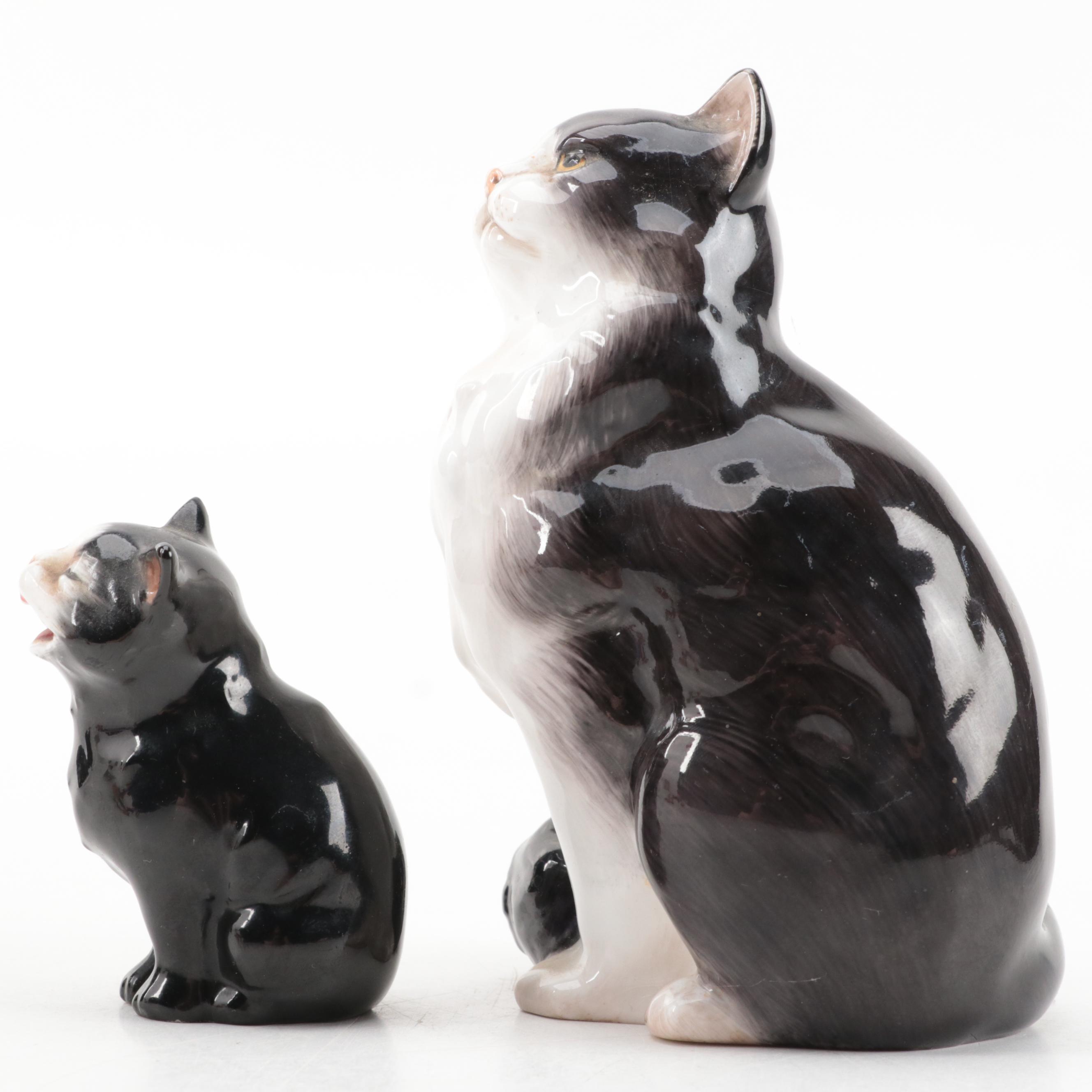 Royal Doulton and Royal Worcester Bone China Cat Figures