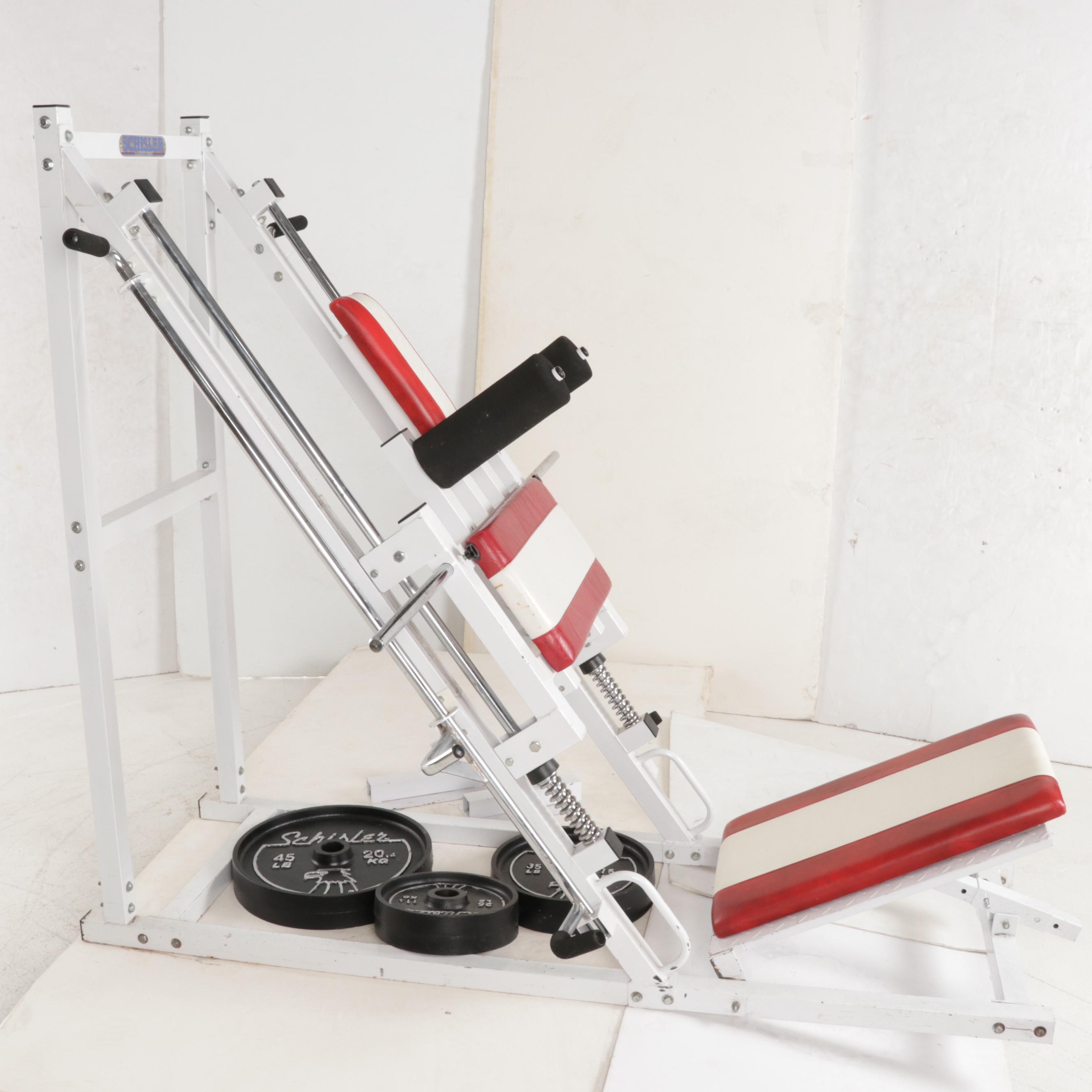 Schisler 45 Degree Hack Squat Leg Press Machine with Weight Plates