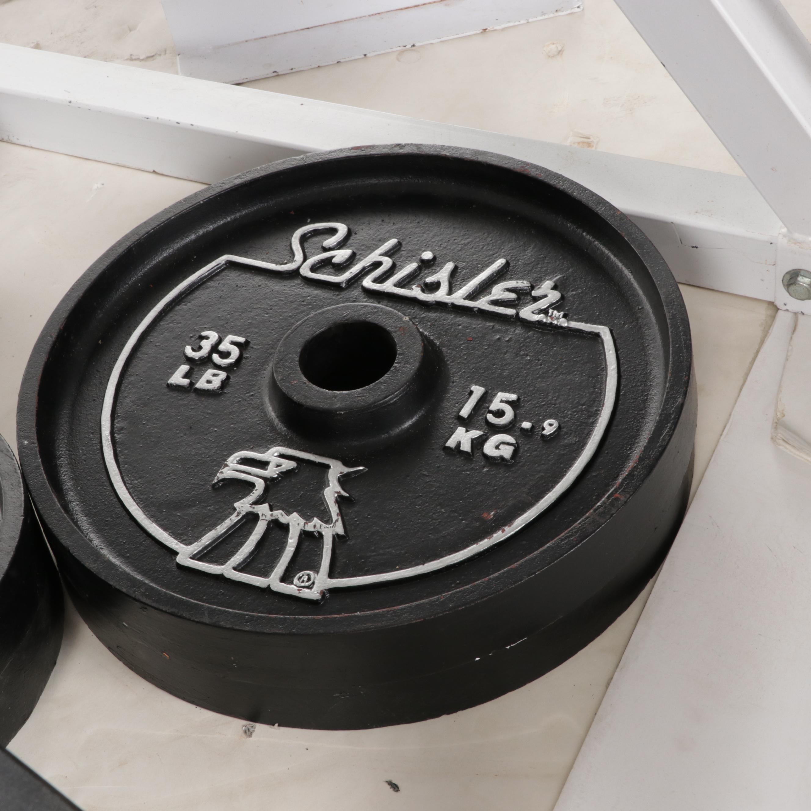 Schisler 45 Degree Hack Squat Leg Press Machine with Weight Plates