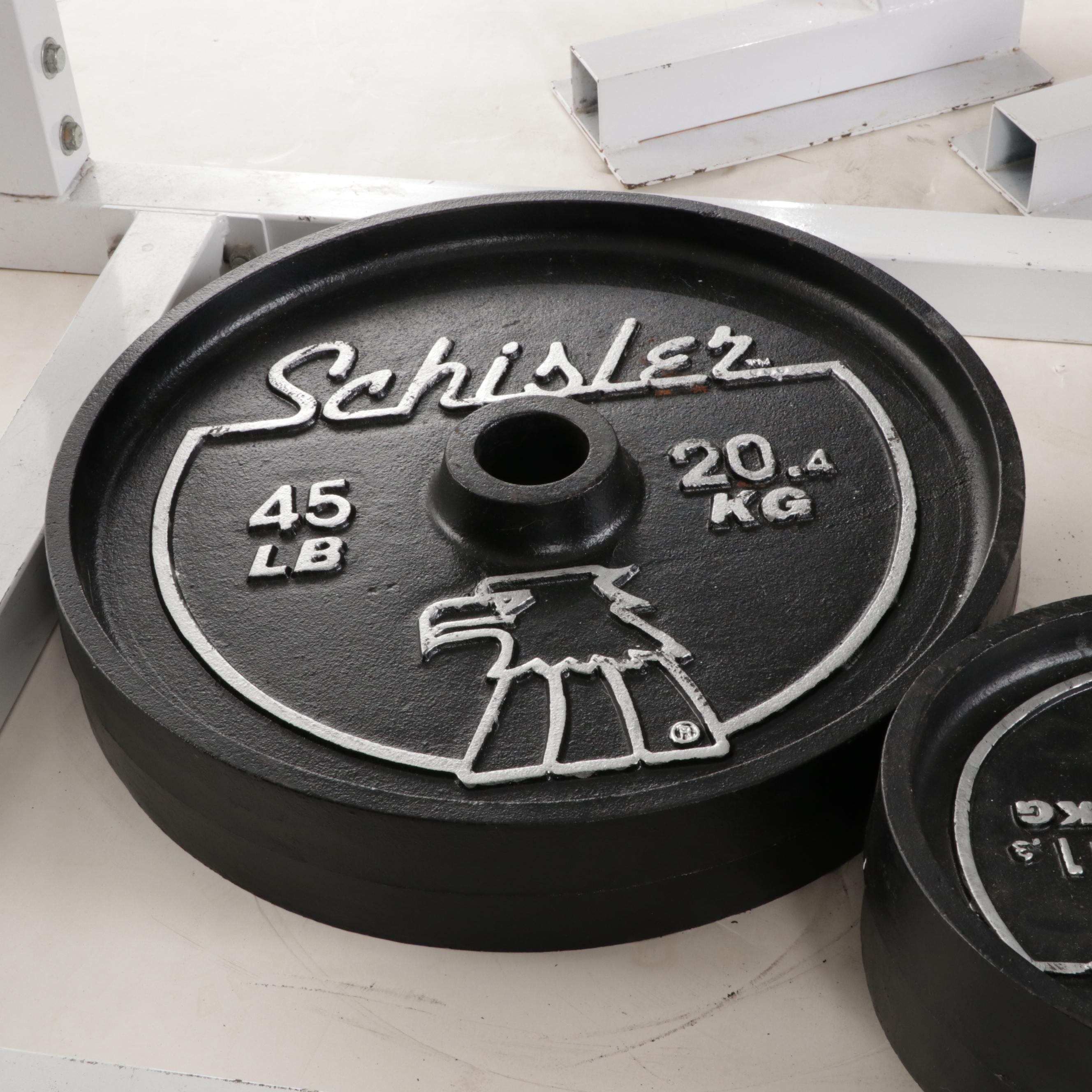 Schisler 45 Degree Hack Squat Leg Press Machine with Weight Plates