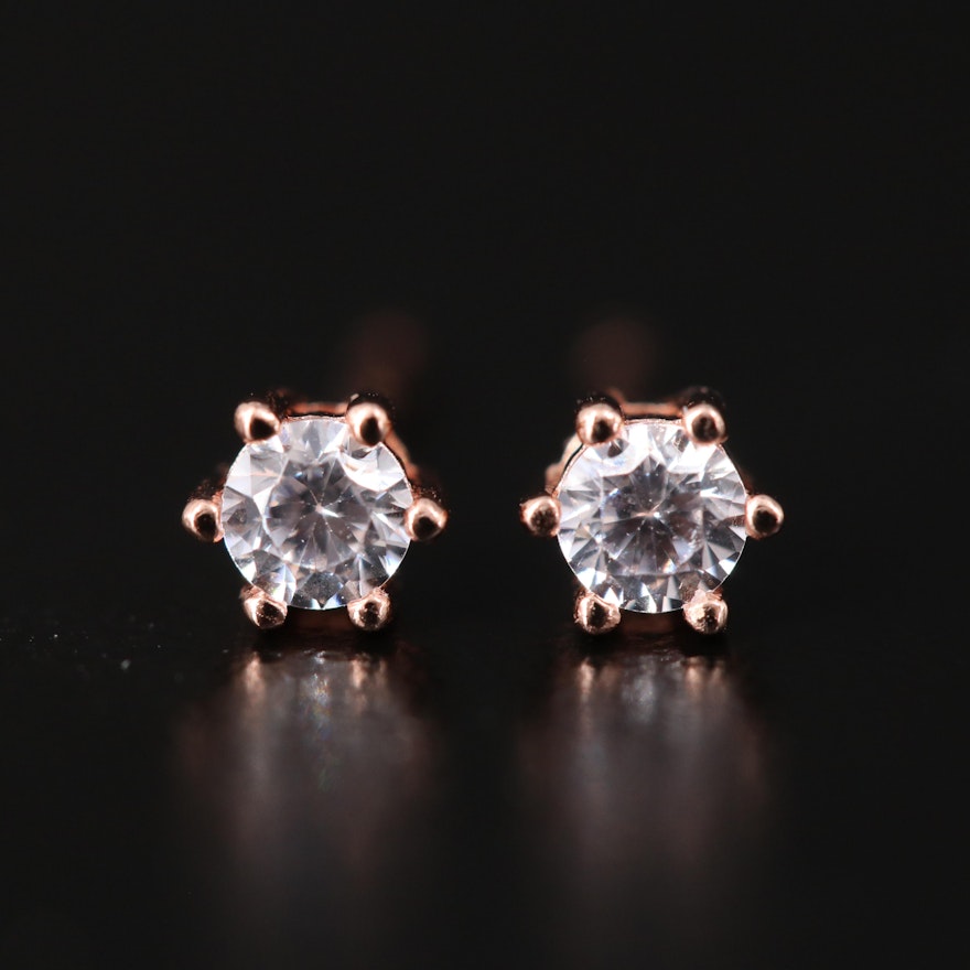 Sterling Cubic Zirconia Stud Earrings