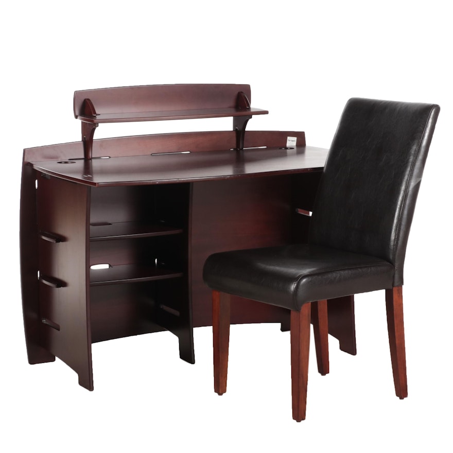 Pier 1 Imports Computer Desk with Bonded Leather Side Chair