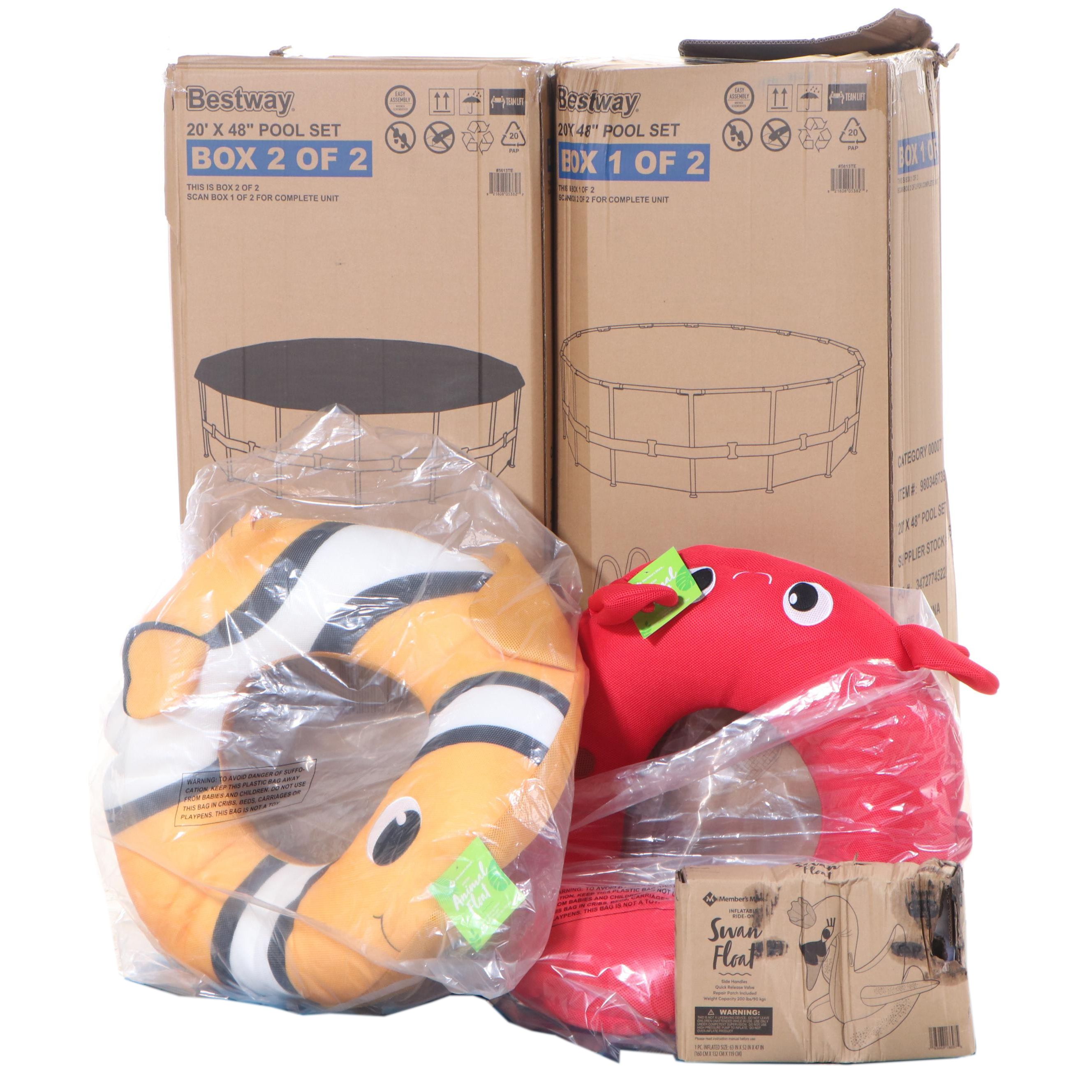 Bestway Power Steel Deluxe Series 20' x 48" Above Ground Pool Set and Floats