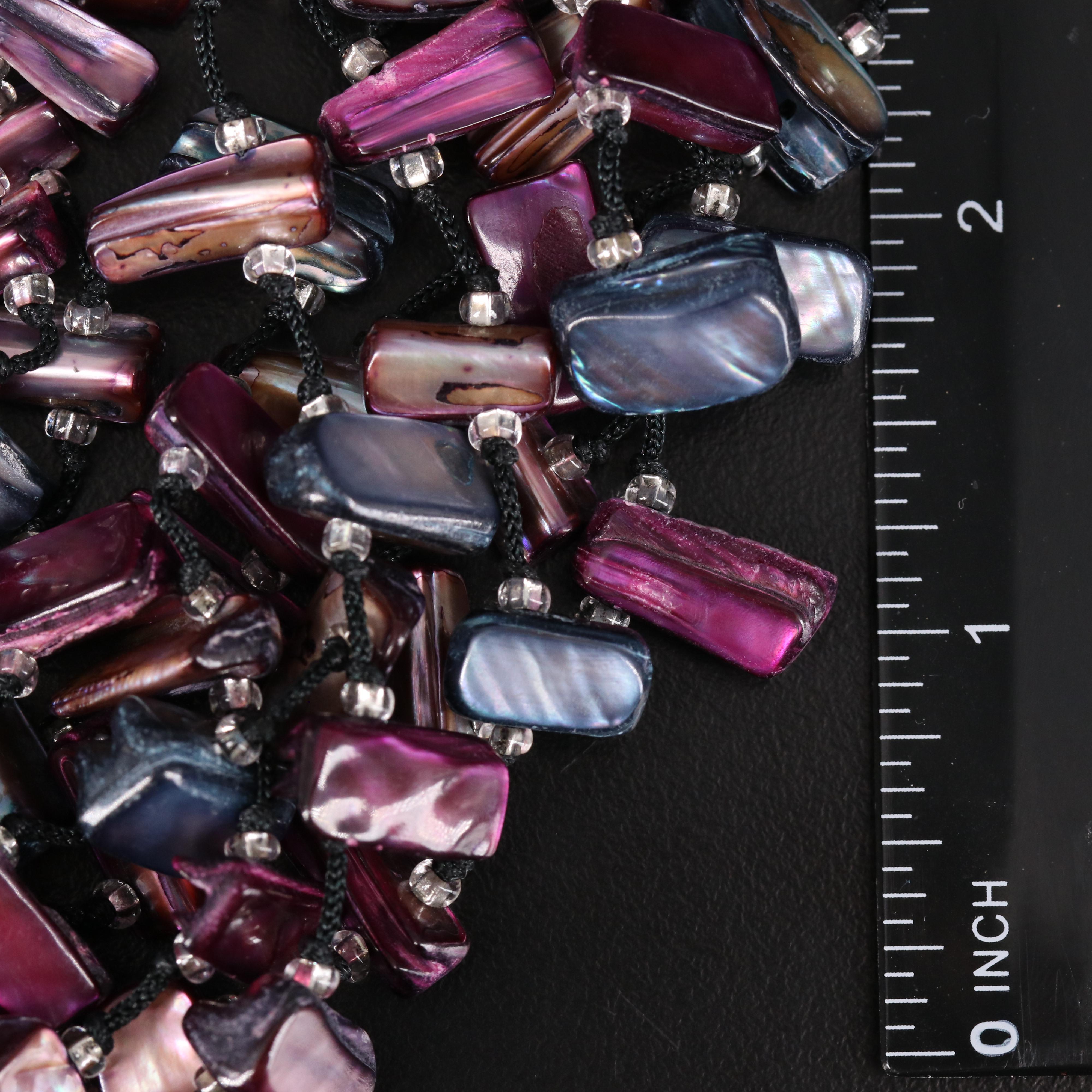 Torsade and Station Necklace Including Abalone, Pearl and Sterling