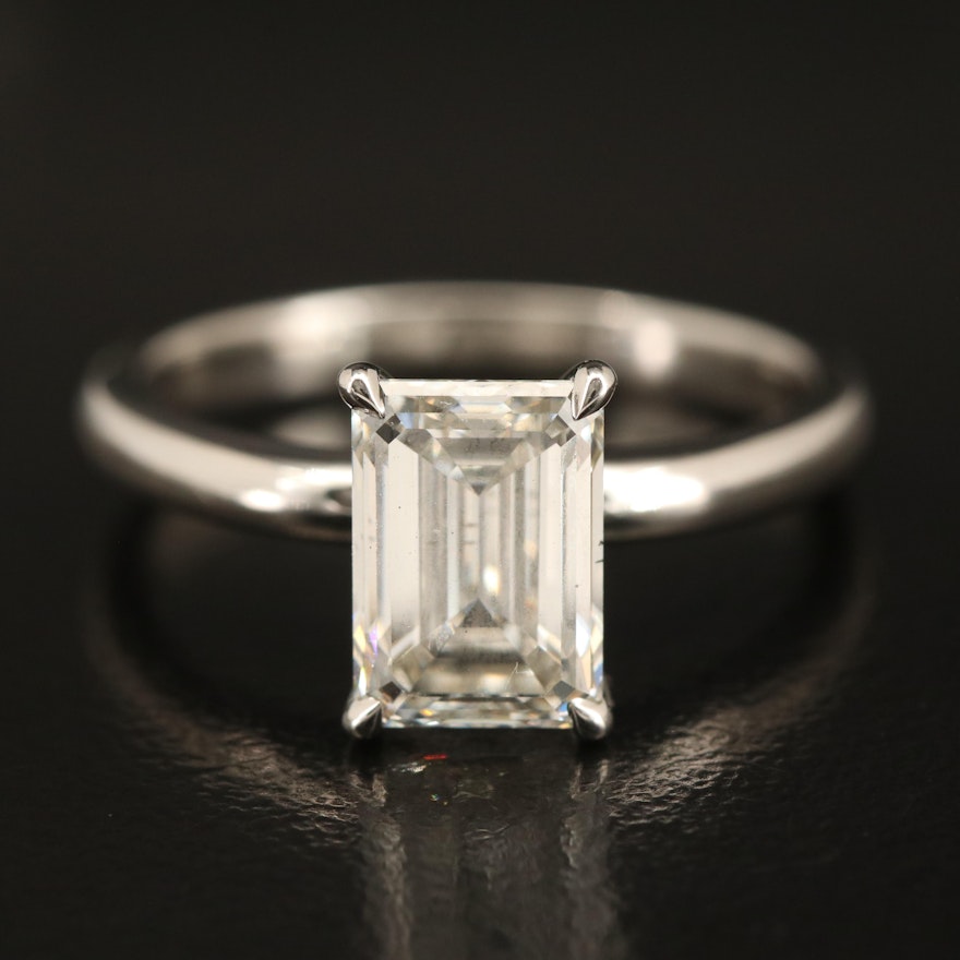 Platinum 2.43 CT Lab Grown Diamond Solitaire Ring with Online Digital IGI Report