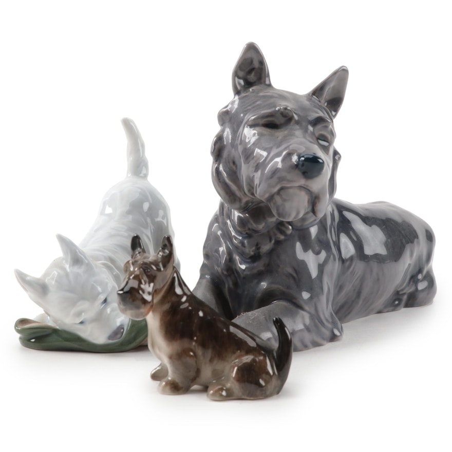 Royal Doulton, Royal Copenhagen, and Bing & Grøndahl Terrier Figures