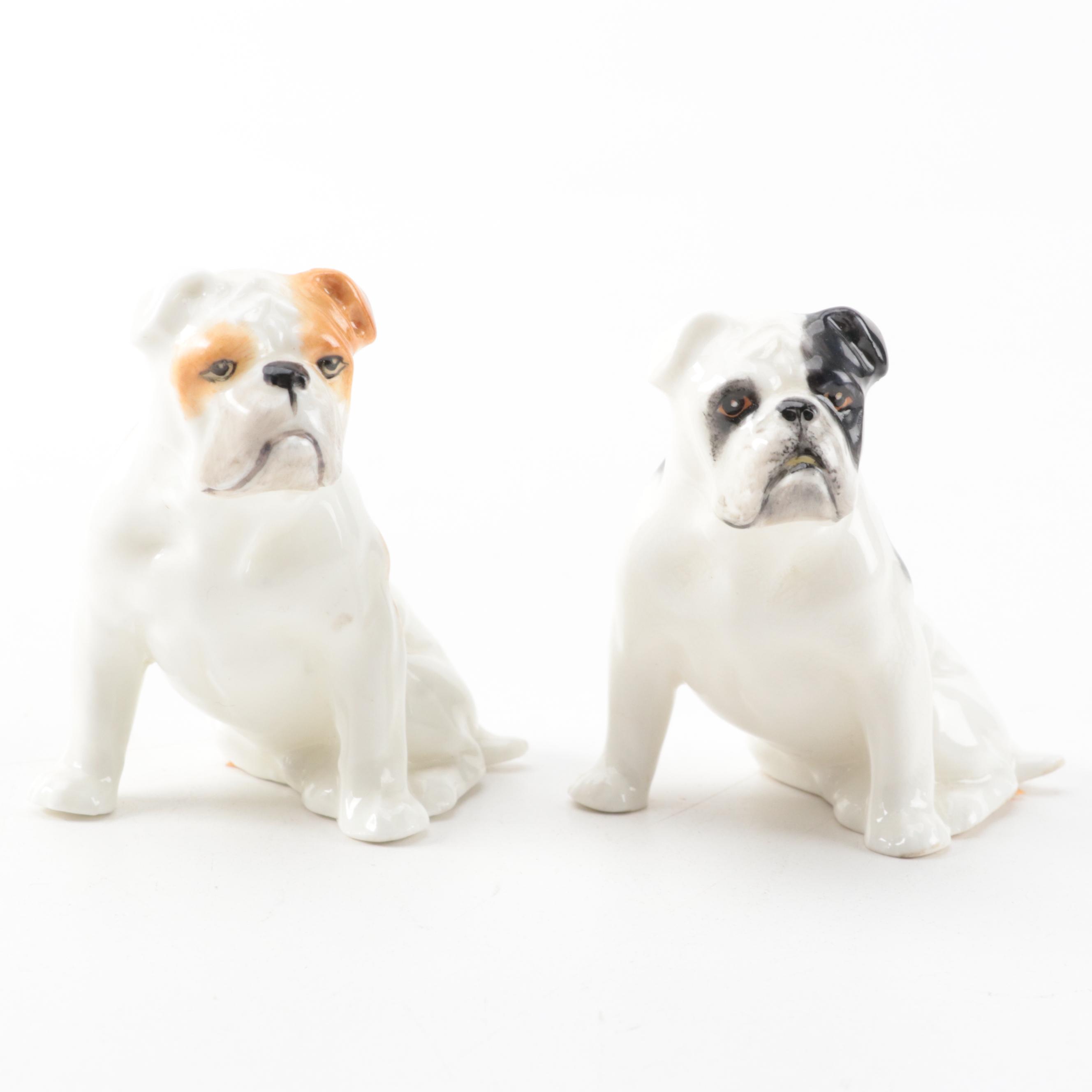 Royal Doulton and Royal Worcester Bone China Bulldog Figures