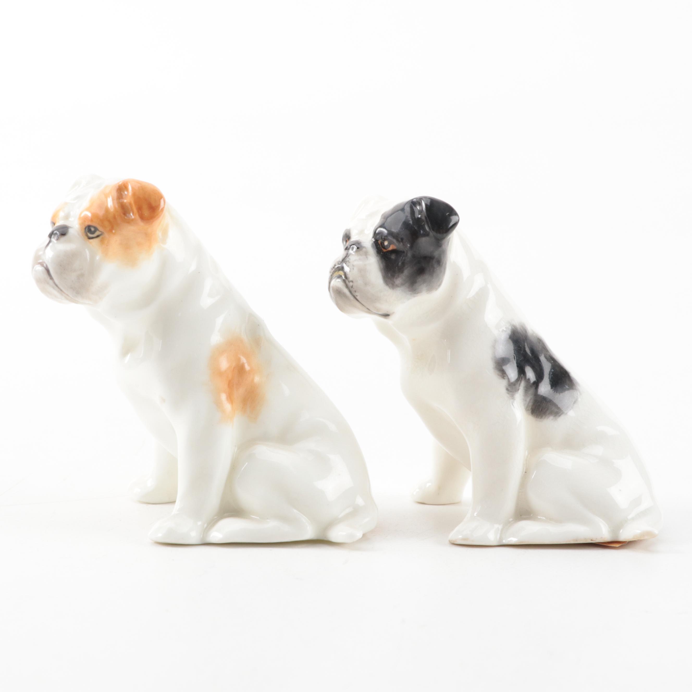 Royal Doulton and Royal Worcester Bone China Bulldog Figures