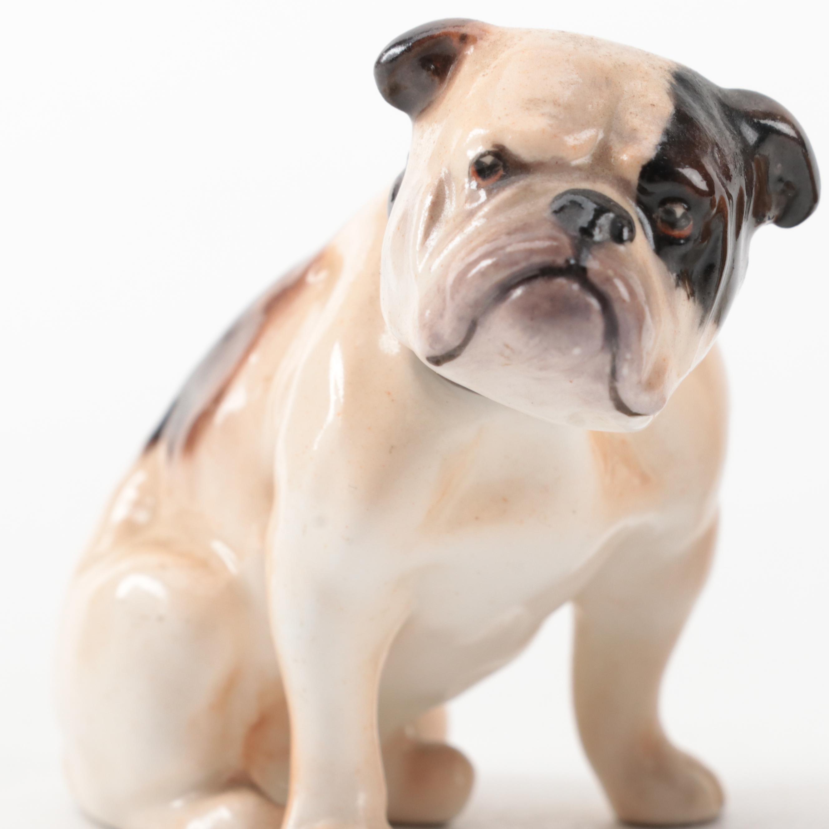 Royal Doulton and Royal Worcester Bone China Bulldog Figures