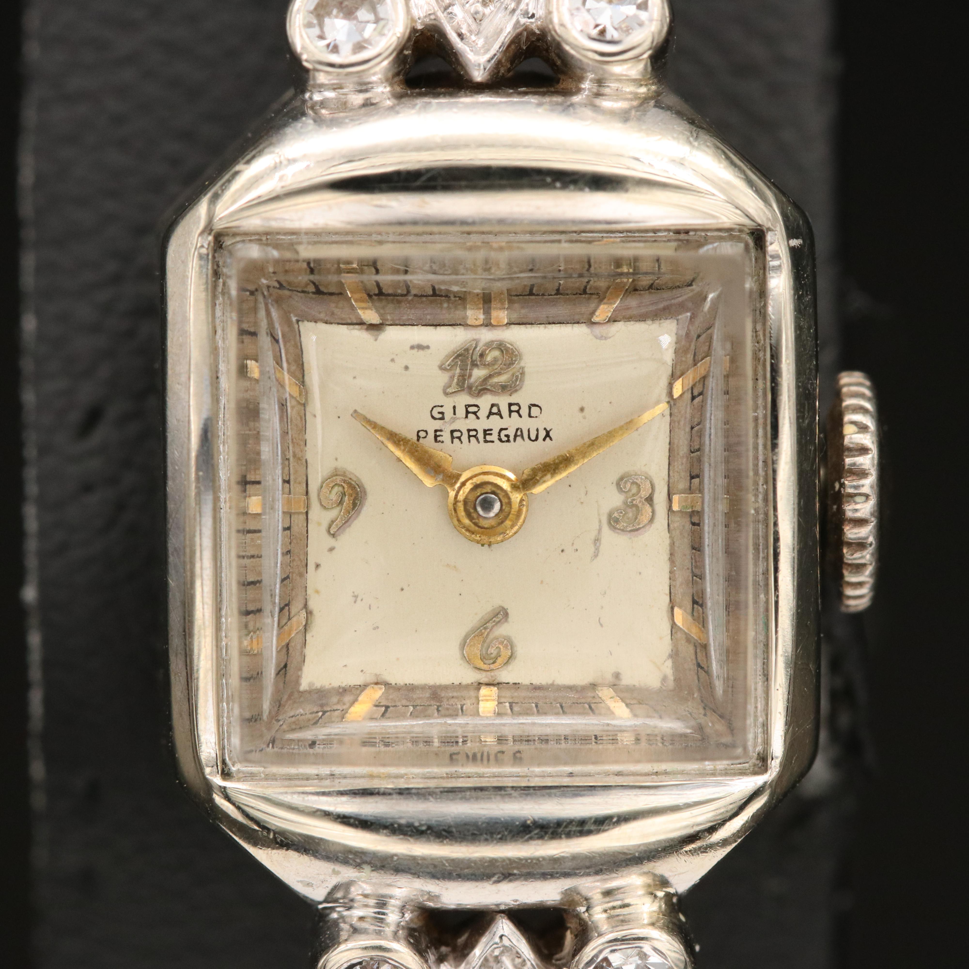Vintage 14K Gold, Girard Perregaux Diamond Watch