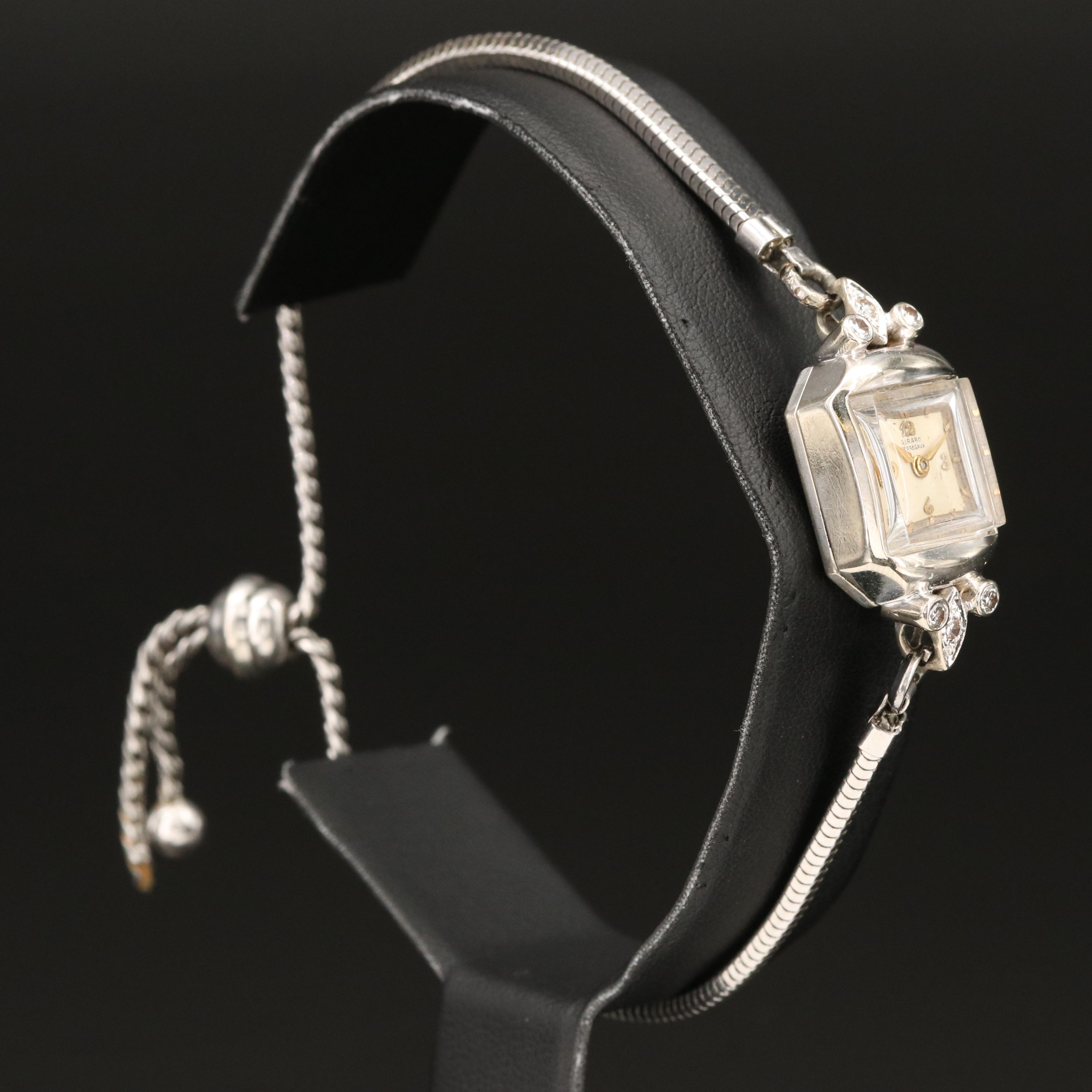 Vintage 14K Gold, Girard Perregaux Diamond Watch