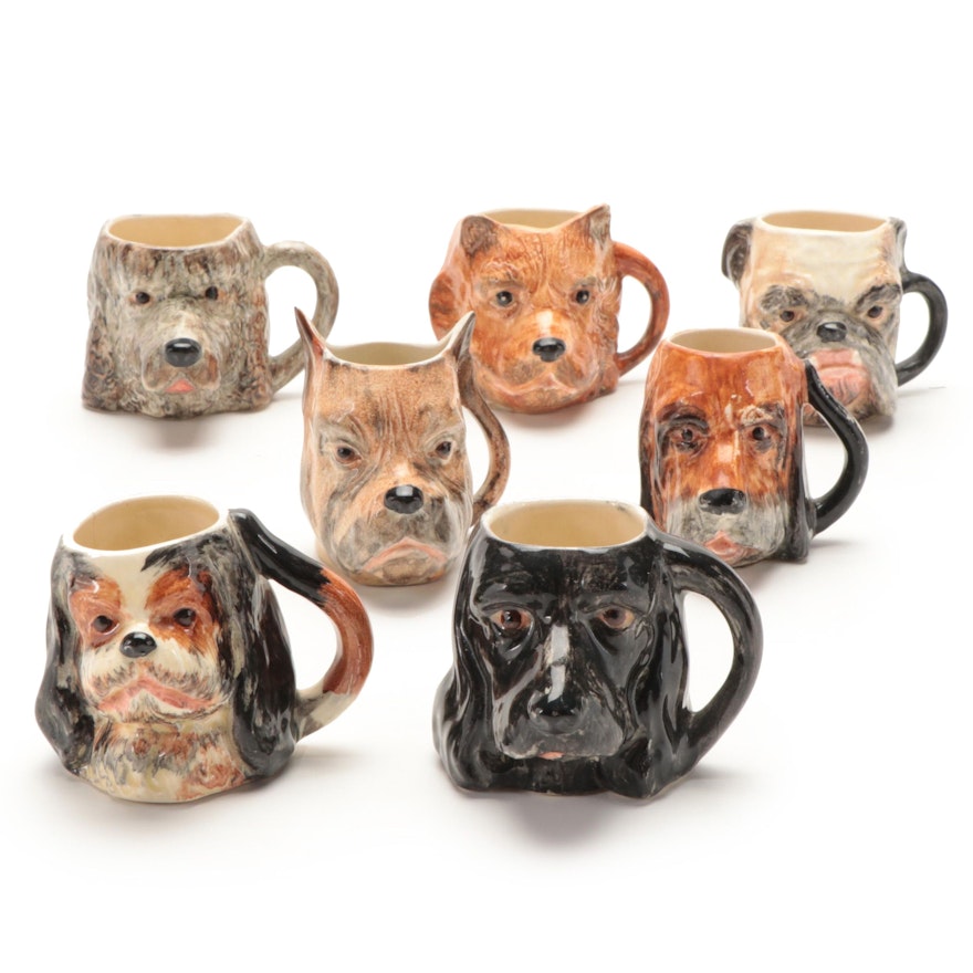 Lancaster & Sandland Ltd. and Other English Earthenware Miniature Dog Mugs