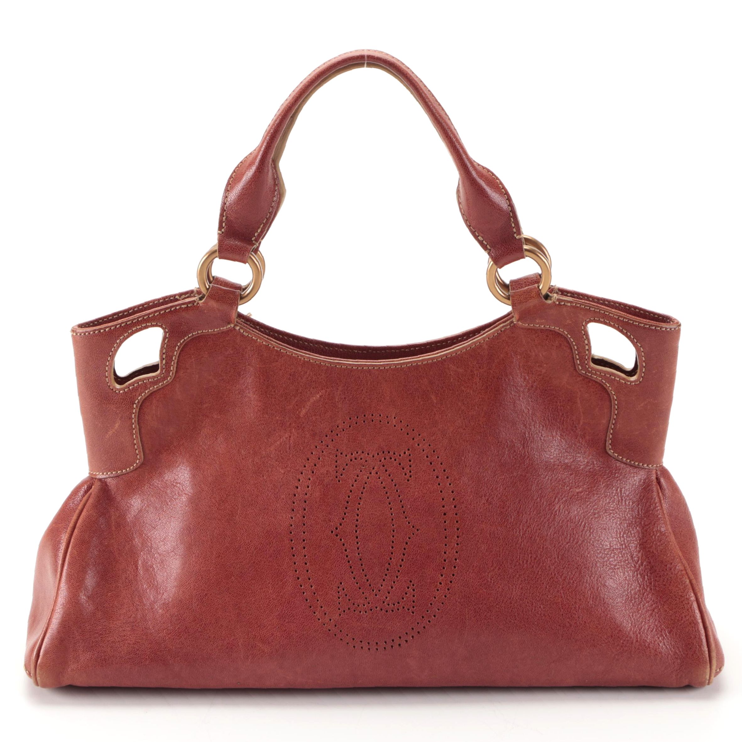 Cartier Marcello de Cartier Handbag in Brick Red Leather