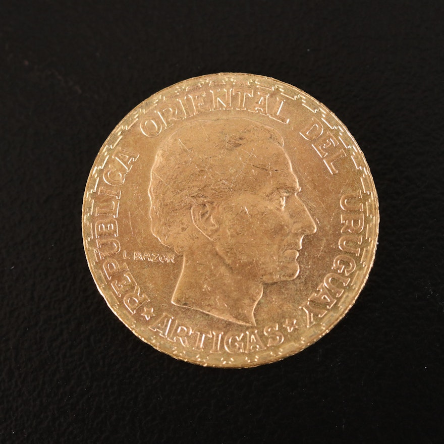 1930 Uruguay Five Pesos Gold Coin