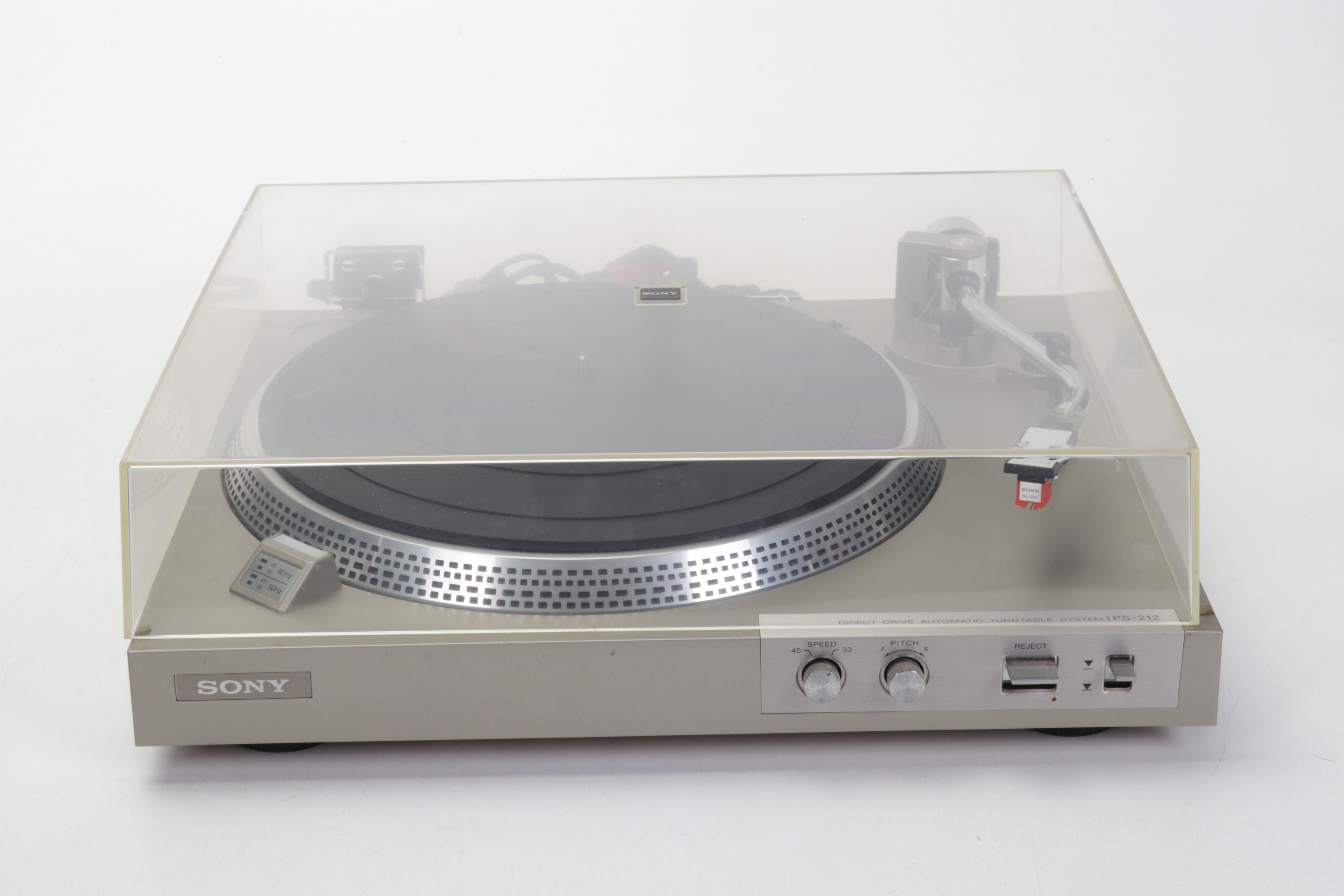 Sony PS-212 Stereo Turntable System and Marantz Stereophonic Receiver