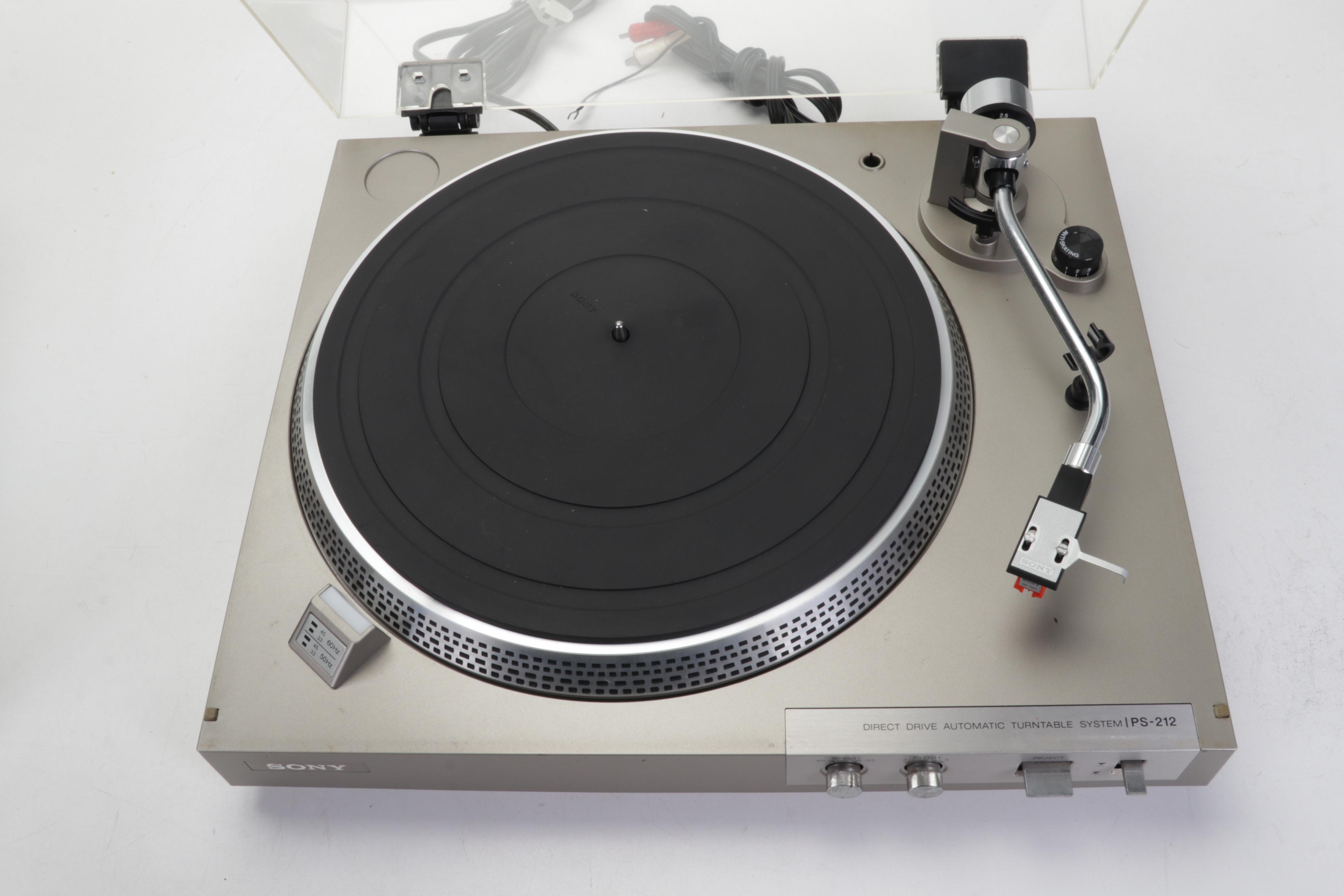 Sony PS-212 Stereo Turntable System and Marantz Stereophonic Receiver