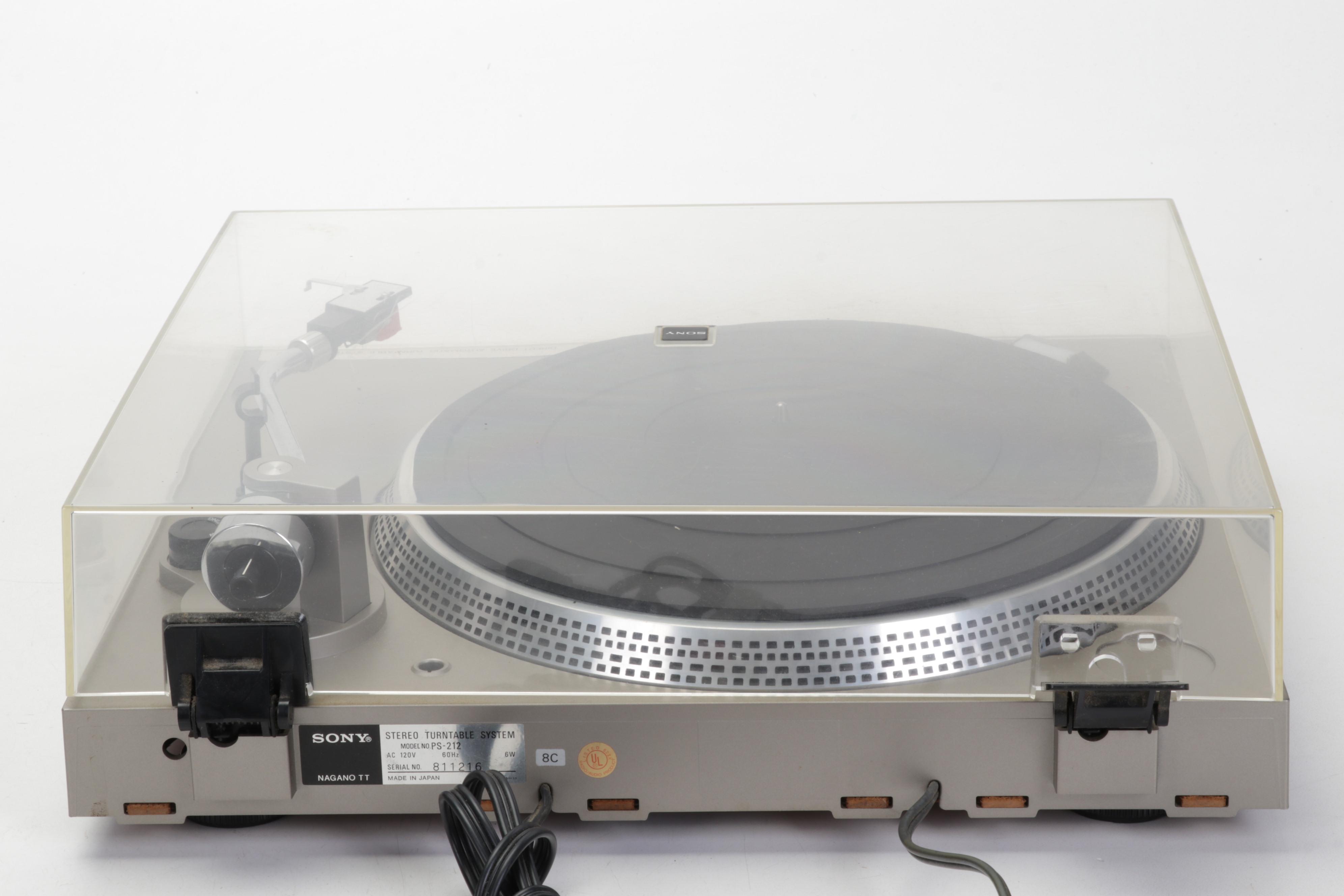 Sony PS-212 Stereo Turntable System and Marantz Stereophonic Receiver