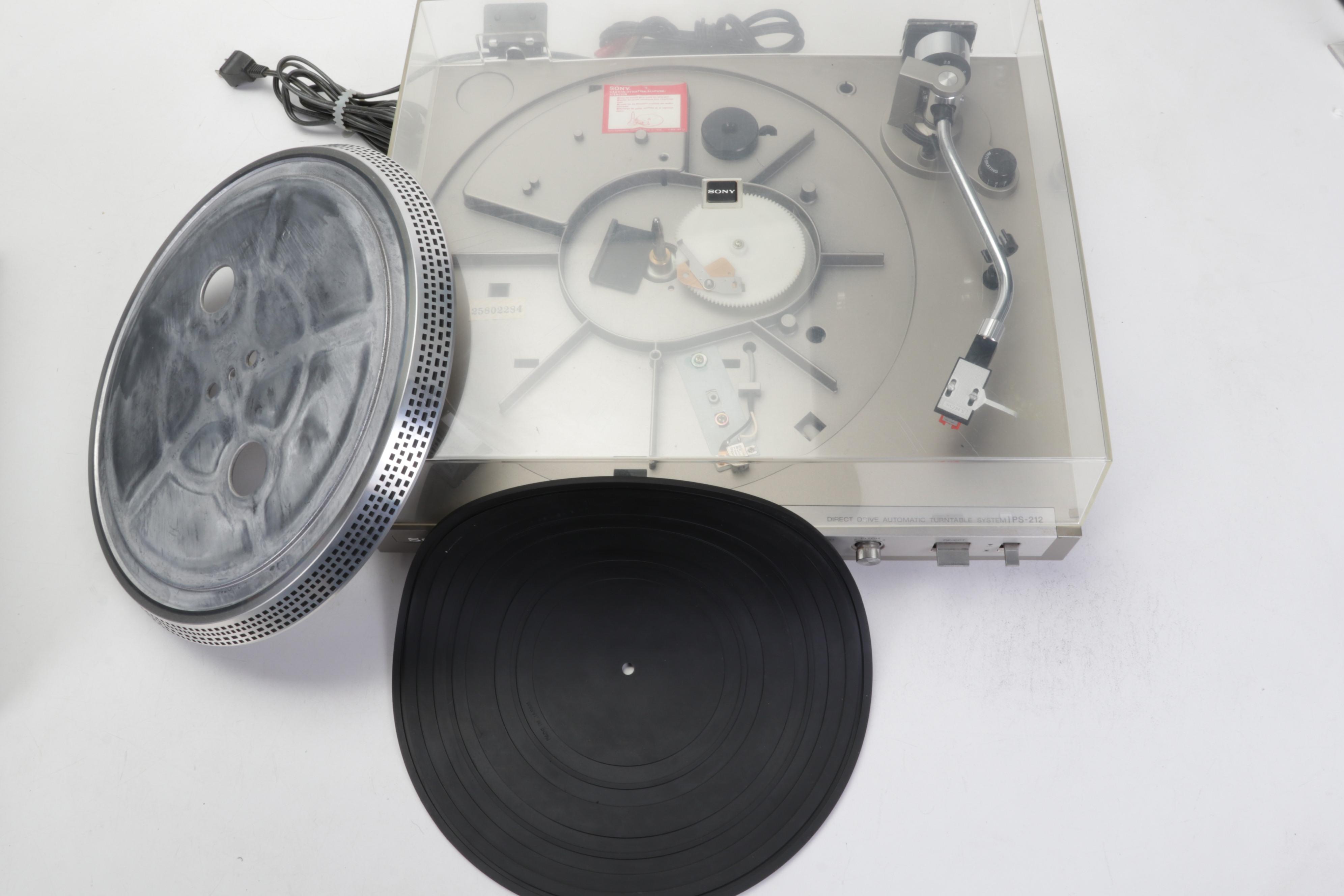 Sony PS-212 Stereo Turntable System and Marantz Stereophonic Receiver